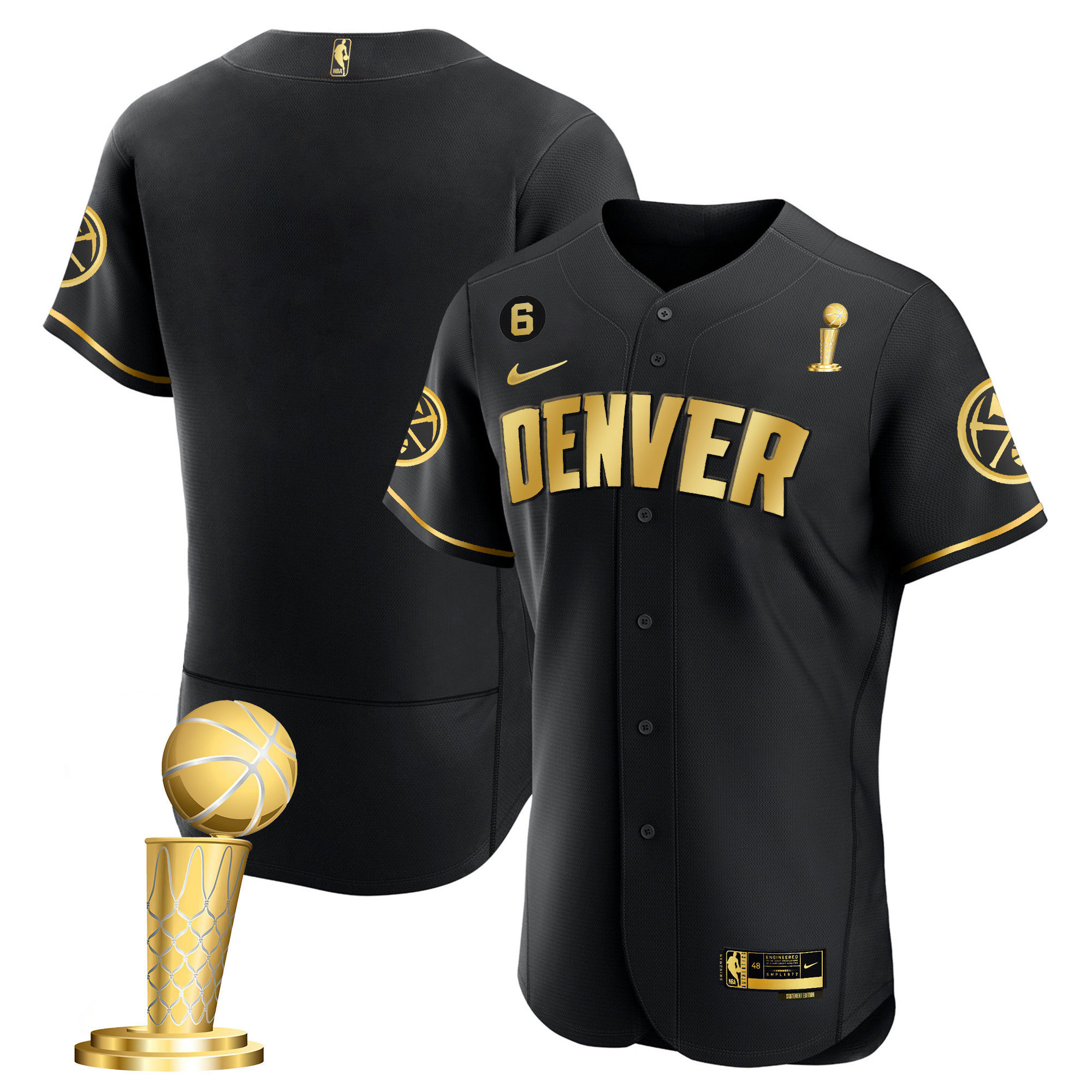 Men's Denver Nuggets 2023 Champions Flex Base Black Limited Jersey - All Stitched