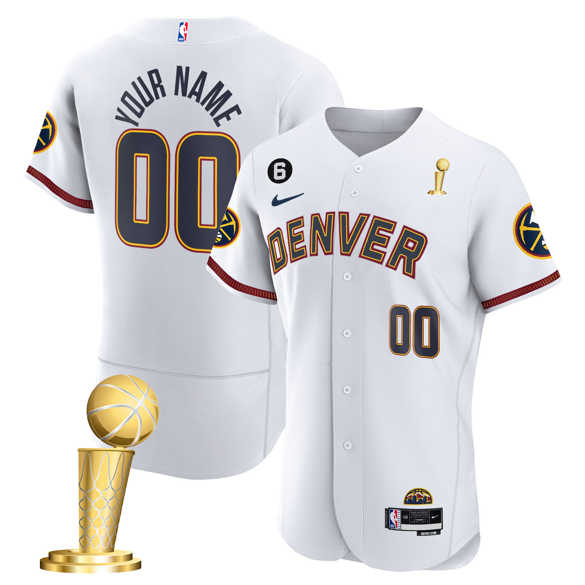 Men's Denver Nuggets 2023 Champions Flex Base Custom City Jersey - All Stitched
