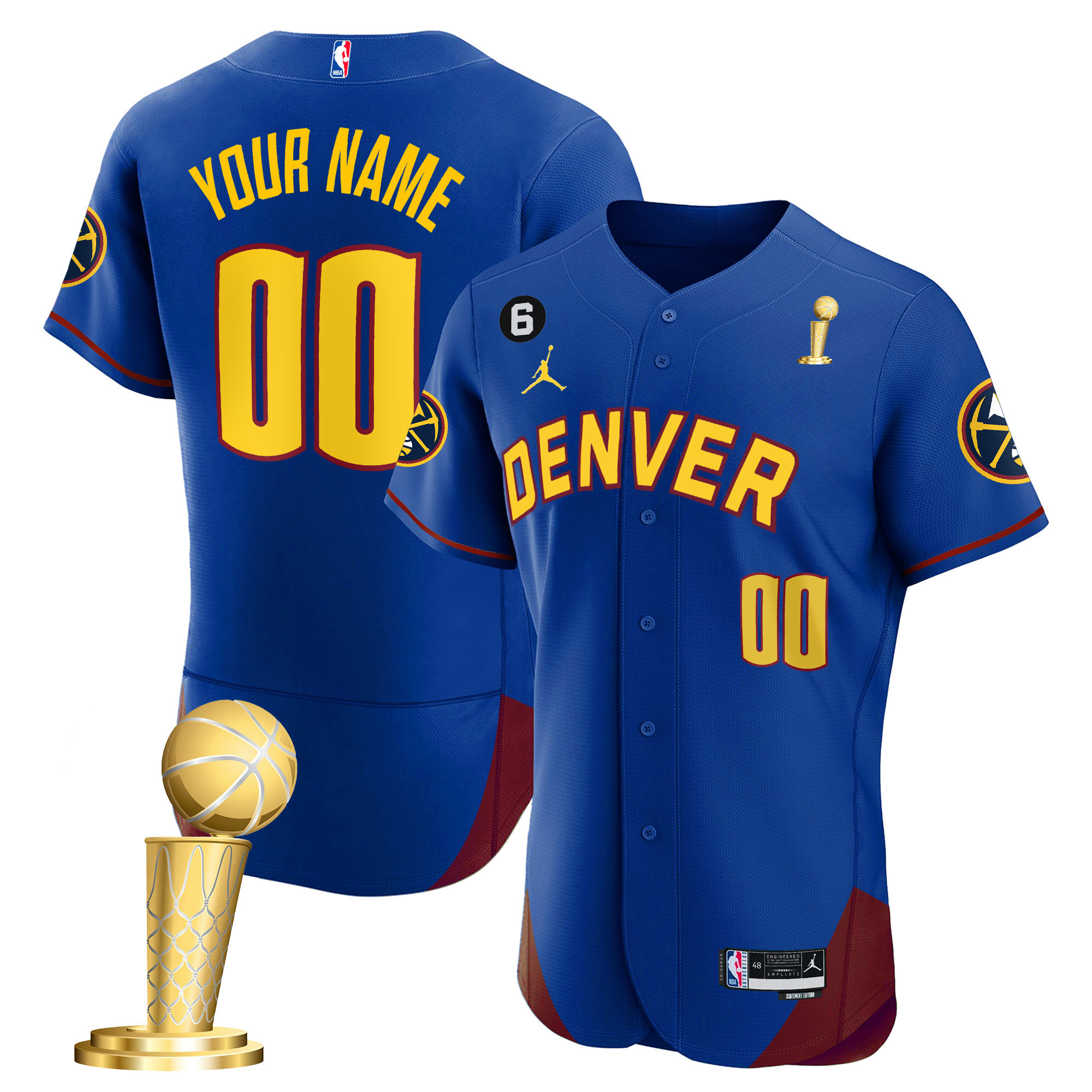 Men's Denver Nuggets 2023 Champions Flex Base Custom Statement Jersey - All Stitched