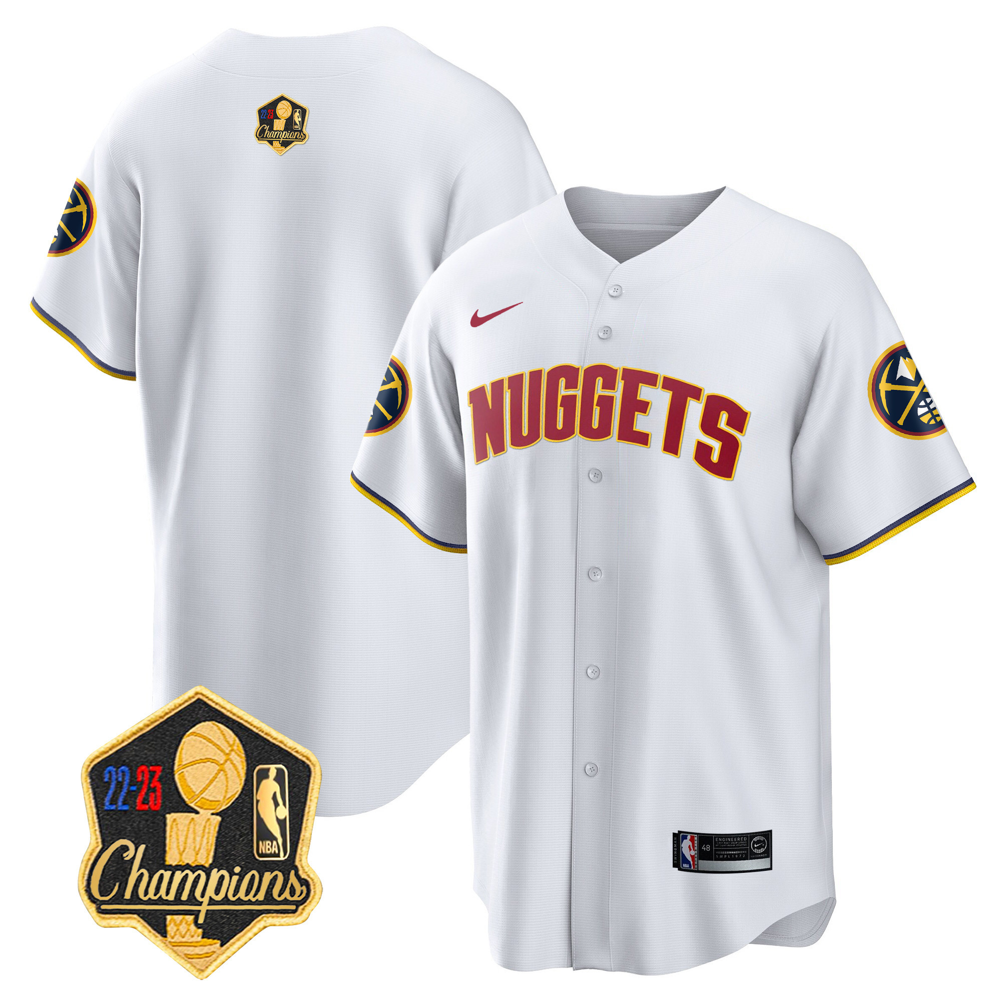 Men's Denver Nuggets 2023 Champions Limited Patch Cool Base Association Jersey - All Stitched