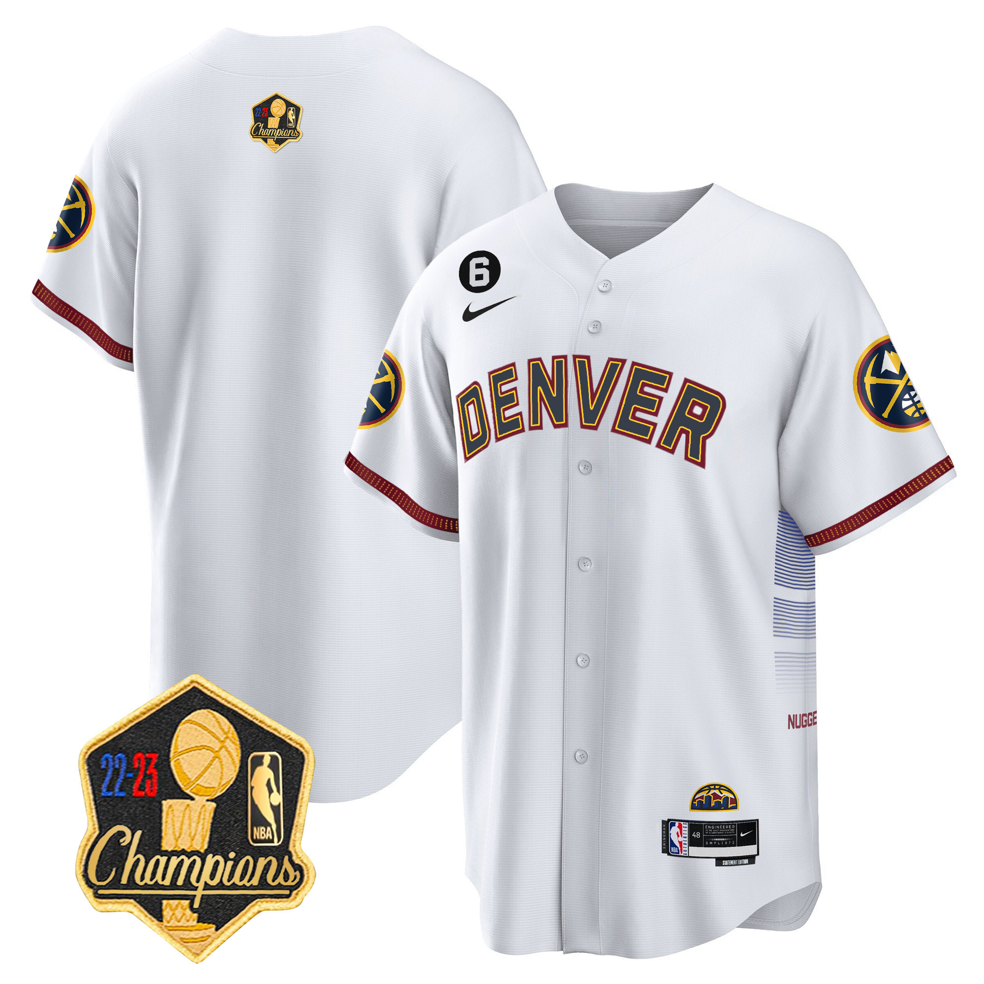 Men's Denver Nuggets 2023 Champions Limited Patch Cool Base City Jersey - All Stitched