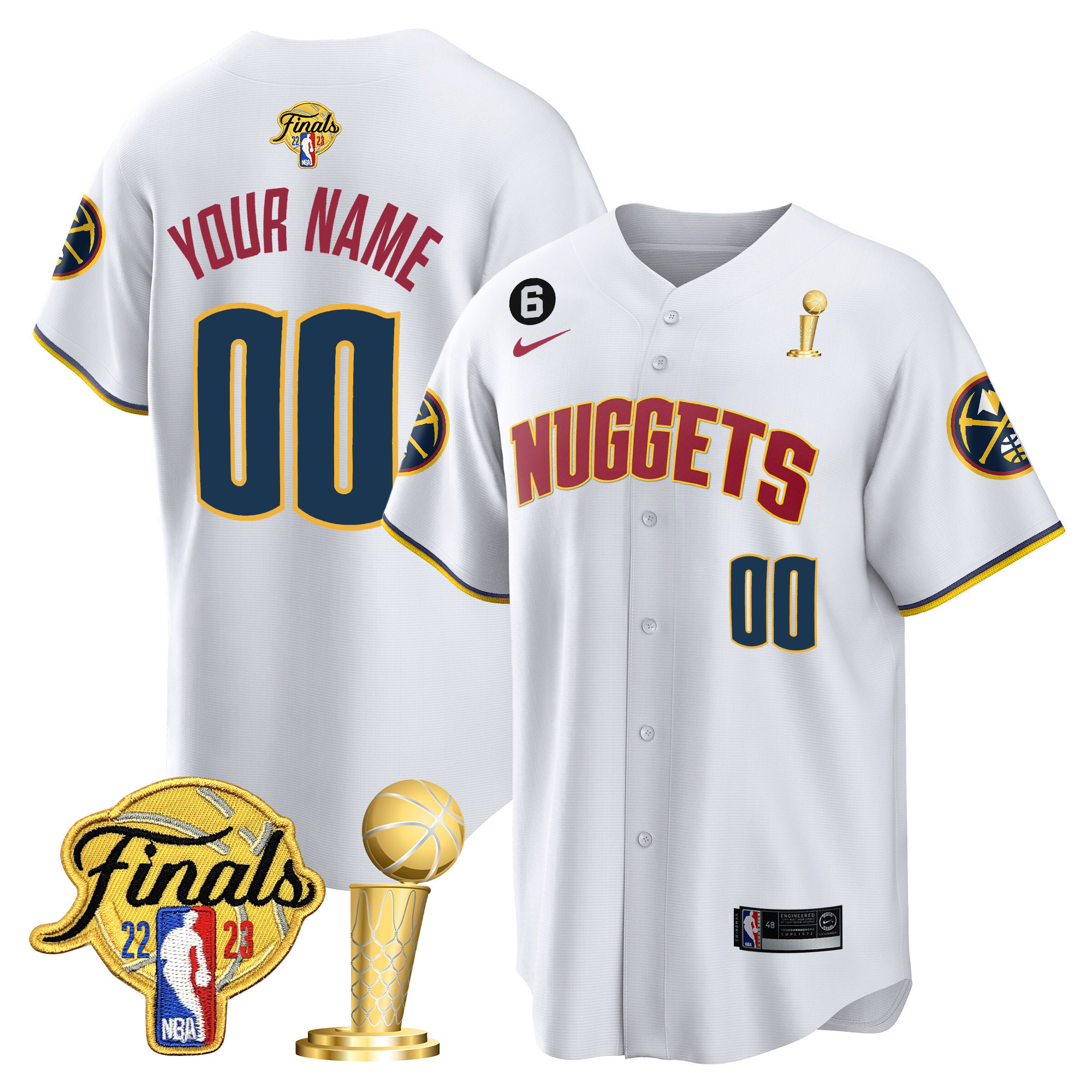 Men's Denver Nuggets 2023 Finals & Champions Cool Base Custom Association Jersey - All Stitched