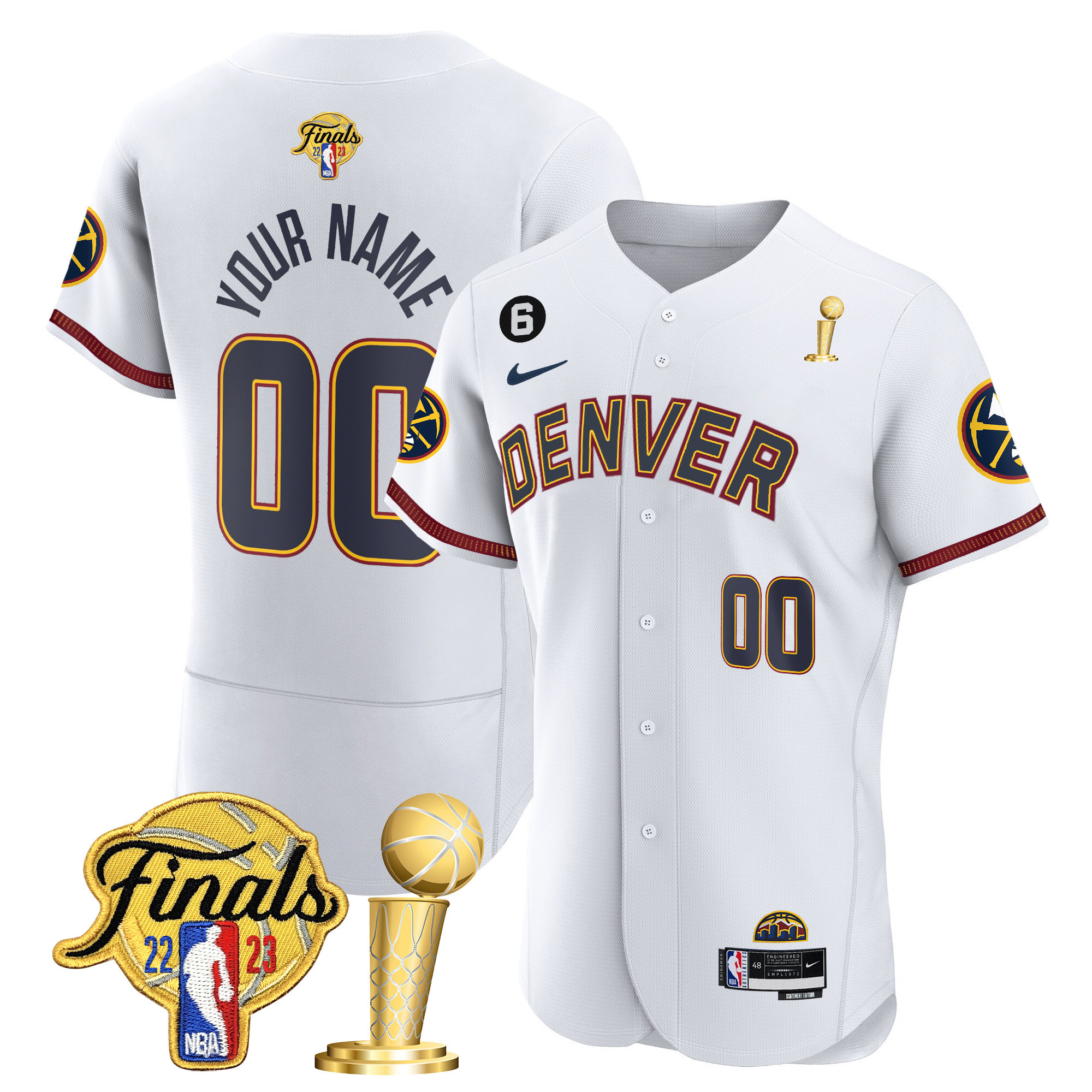 Men's Denver Nuggets 2023 Finals & Champions Flex Base Custom City Jersey - All Stitched