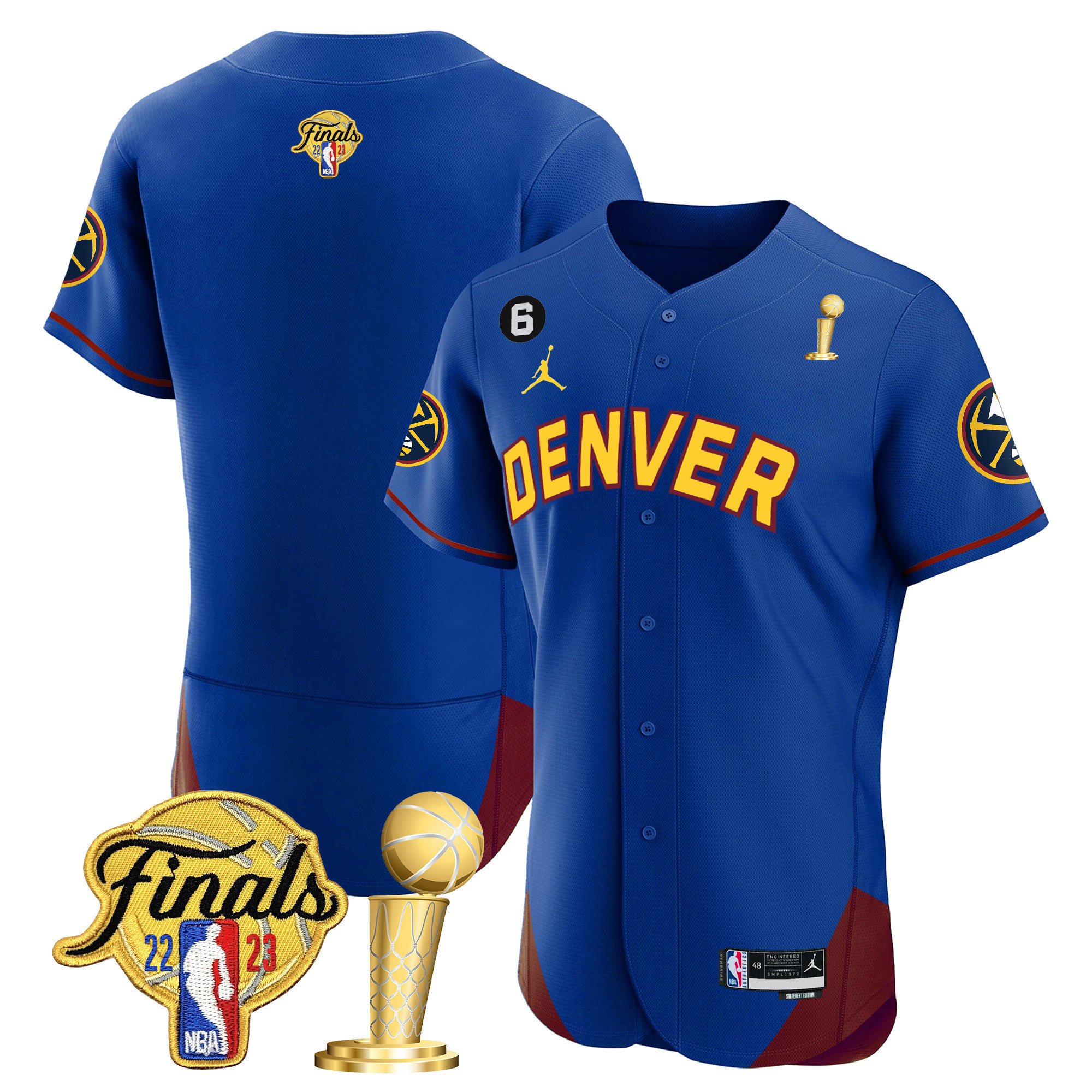Men's Denver Nuggets 2023 Finals & Champions Flex Base Statement Jersey - All Stitched