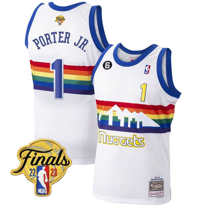 Men's Denver Nuggets Michael Porter Jr. NBA Finals Patch White Jersey Collection Ãƒâ€šÃ¢â‚¬â€œ All Stitched