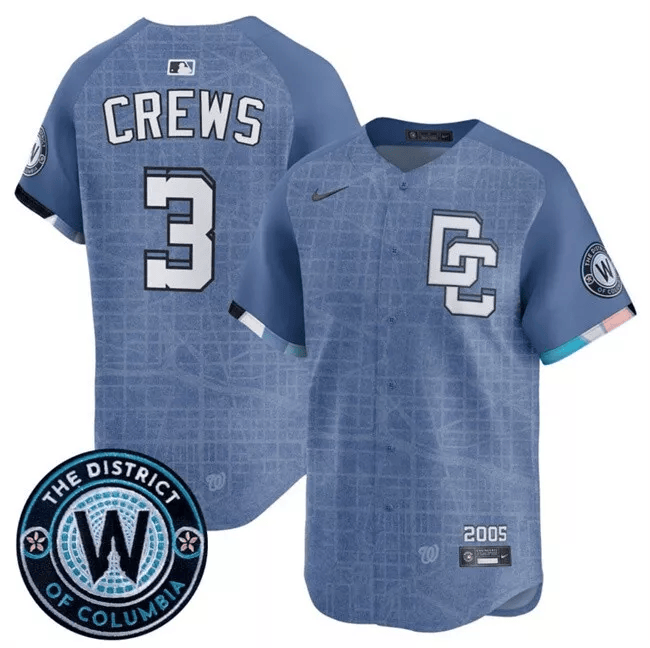 Men's Dylan Crews Washington Nationals Blue 2025 City Connect Limited Jersey