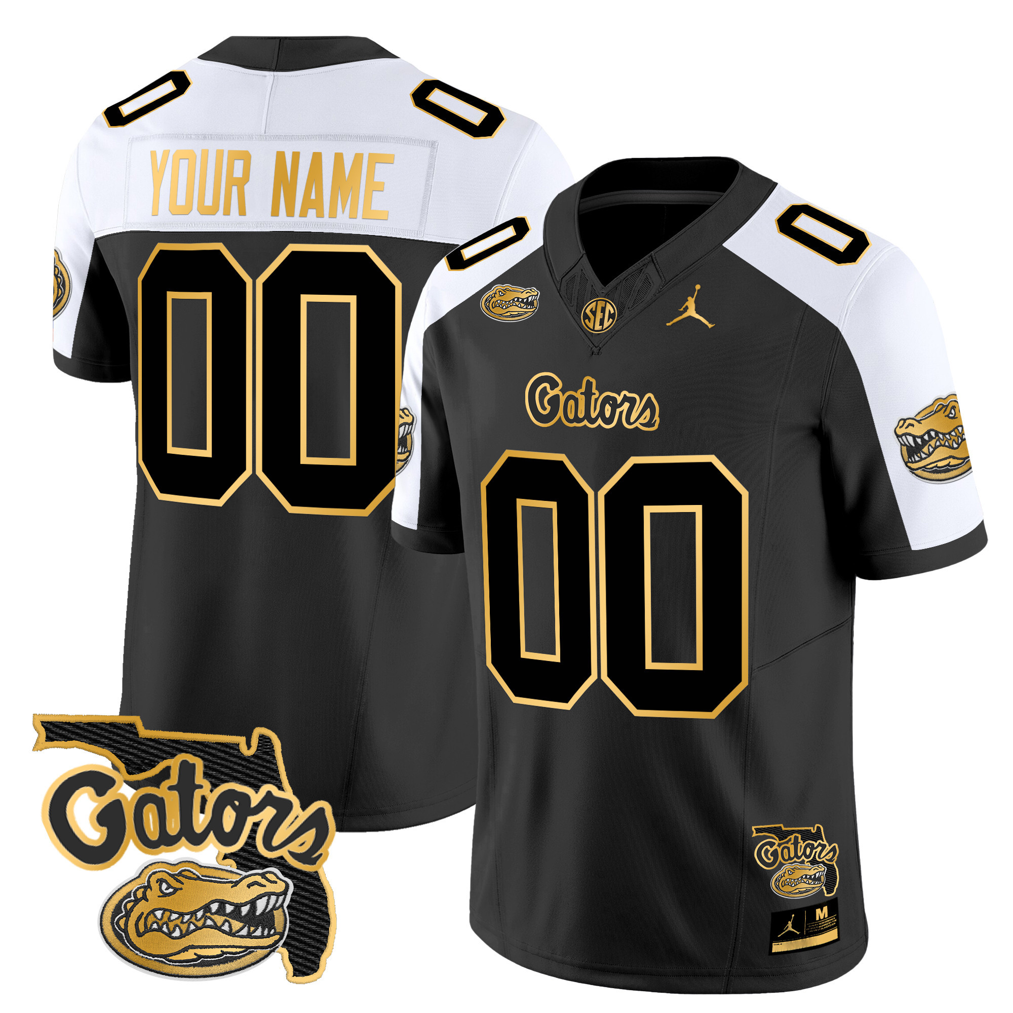 Men's Florida Gators 2025 Florida Patch Gold Vapor Limited Custom Alternate Jersey - All Stitched