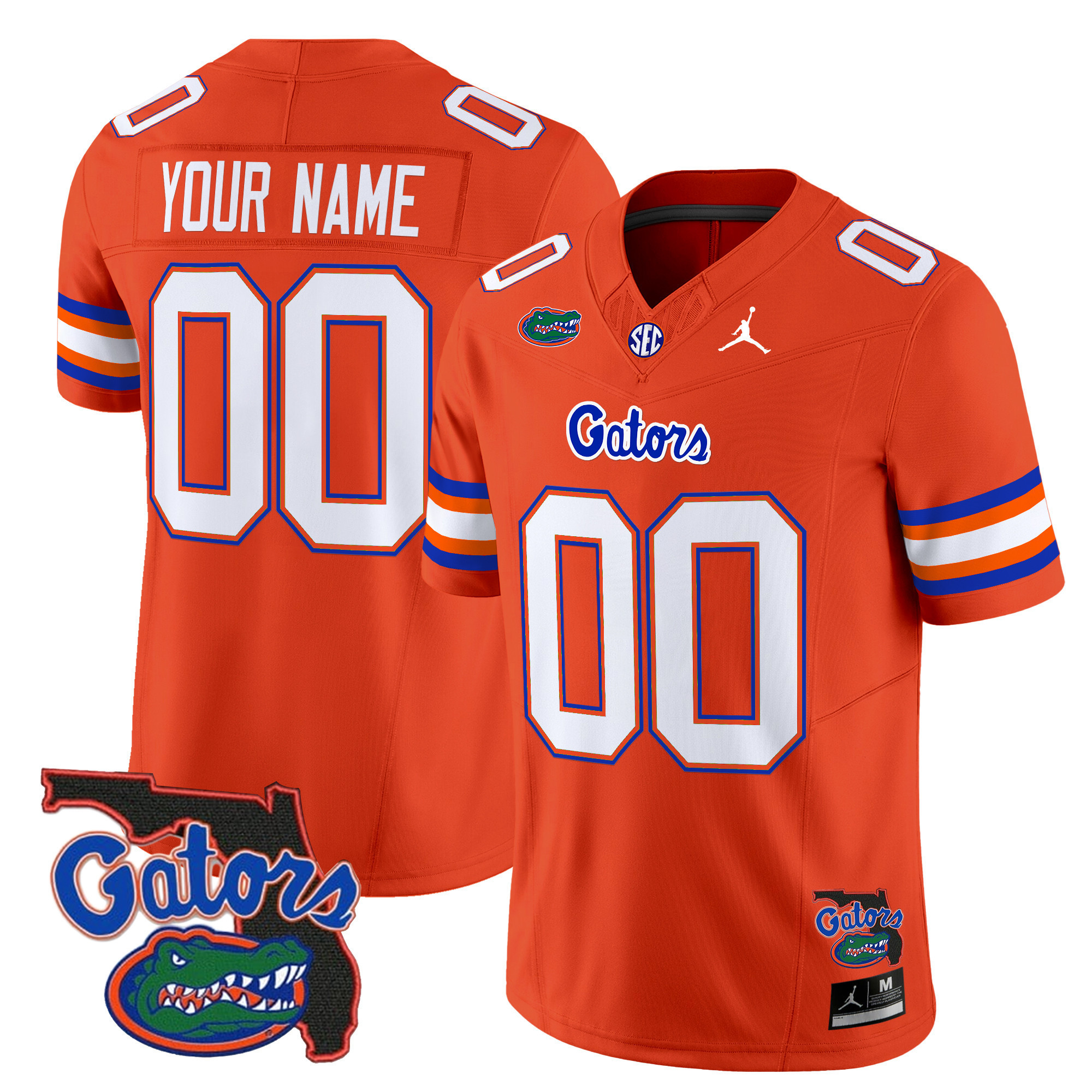 Men's Florida Gators 2025 Florida Patch Vapor Limited Custom Orange Jersey - All Stitched