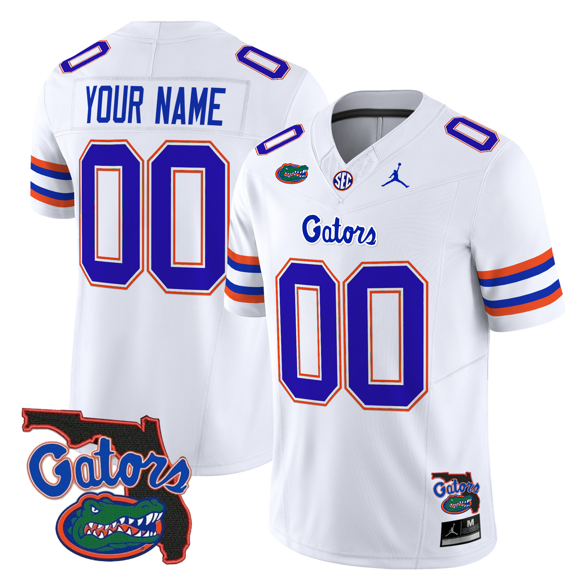 Men's Florida Gators 2025 Florida Patch Vapor Limited Custom White Jersey - All Stitched