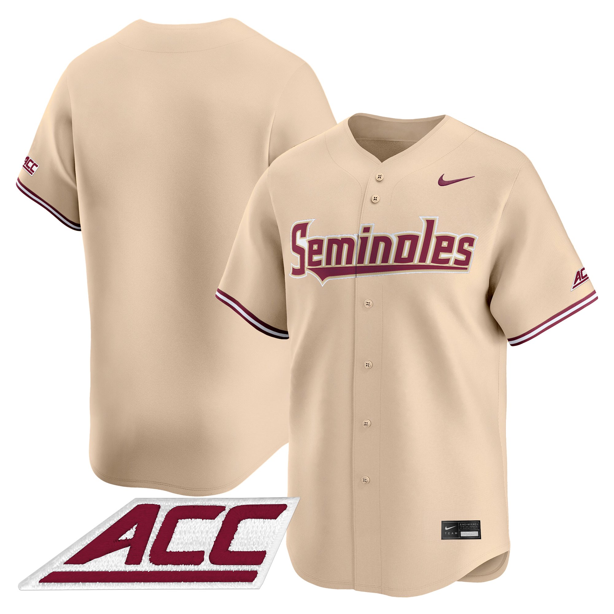 Men's Florida State Seminoles 2025 Vapor Premier Limited Cream Jersey - All Stitched