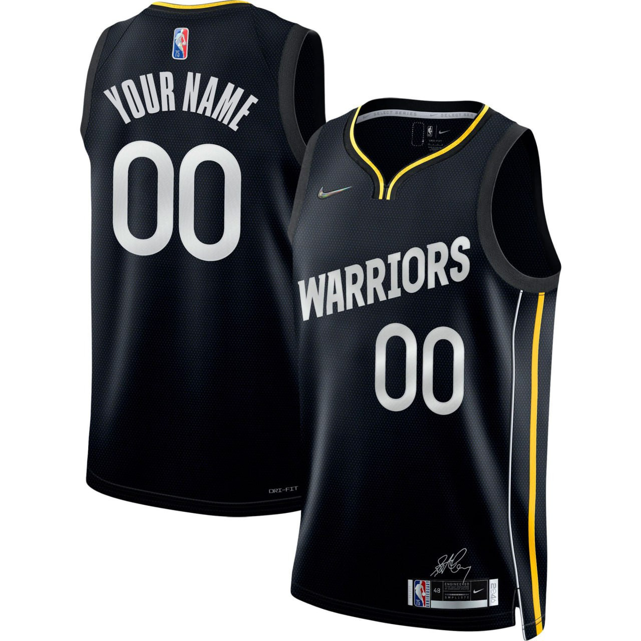 Men's Golden State Warriors 2022 Black Custom Black Jersey - All Stitched