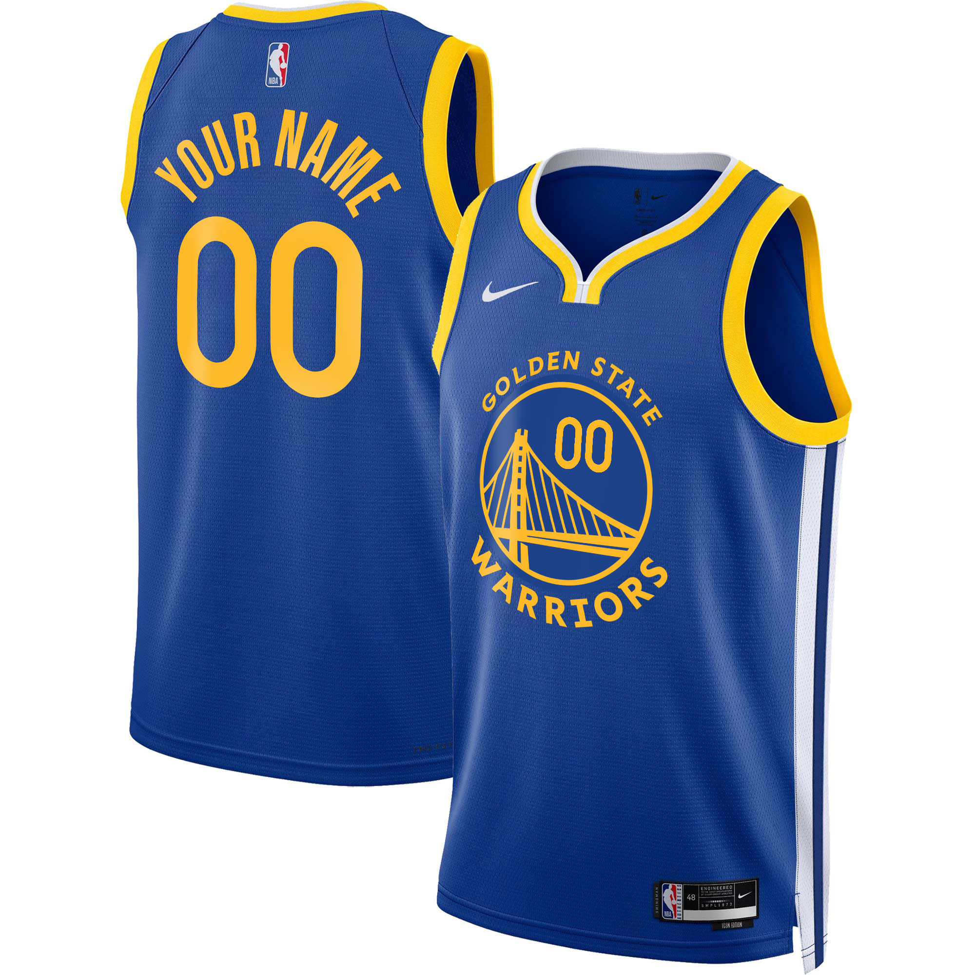 Men's Golden State Warriors 2025 Swingman Custom Icon Jersey - All Stitched
