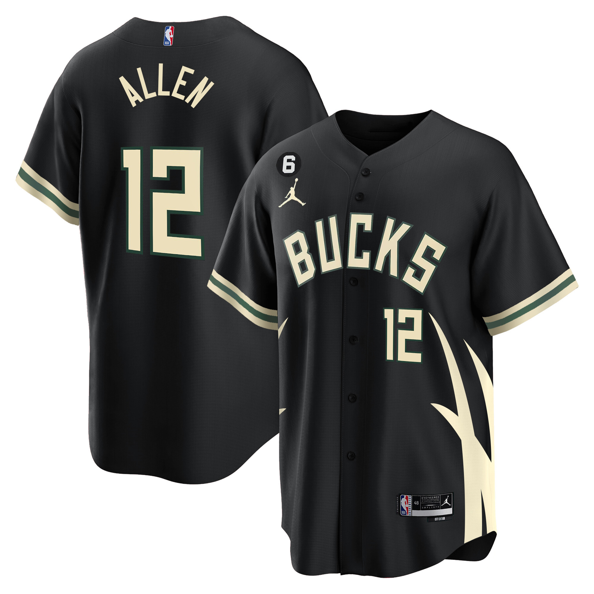 Men's Grayson Allen Milwaukee Bucks Baseball Jersey - All Stitched