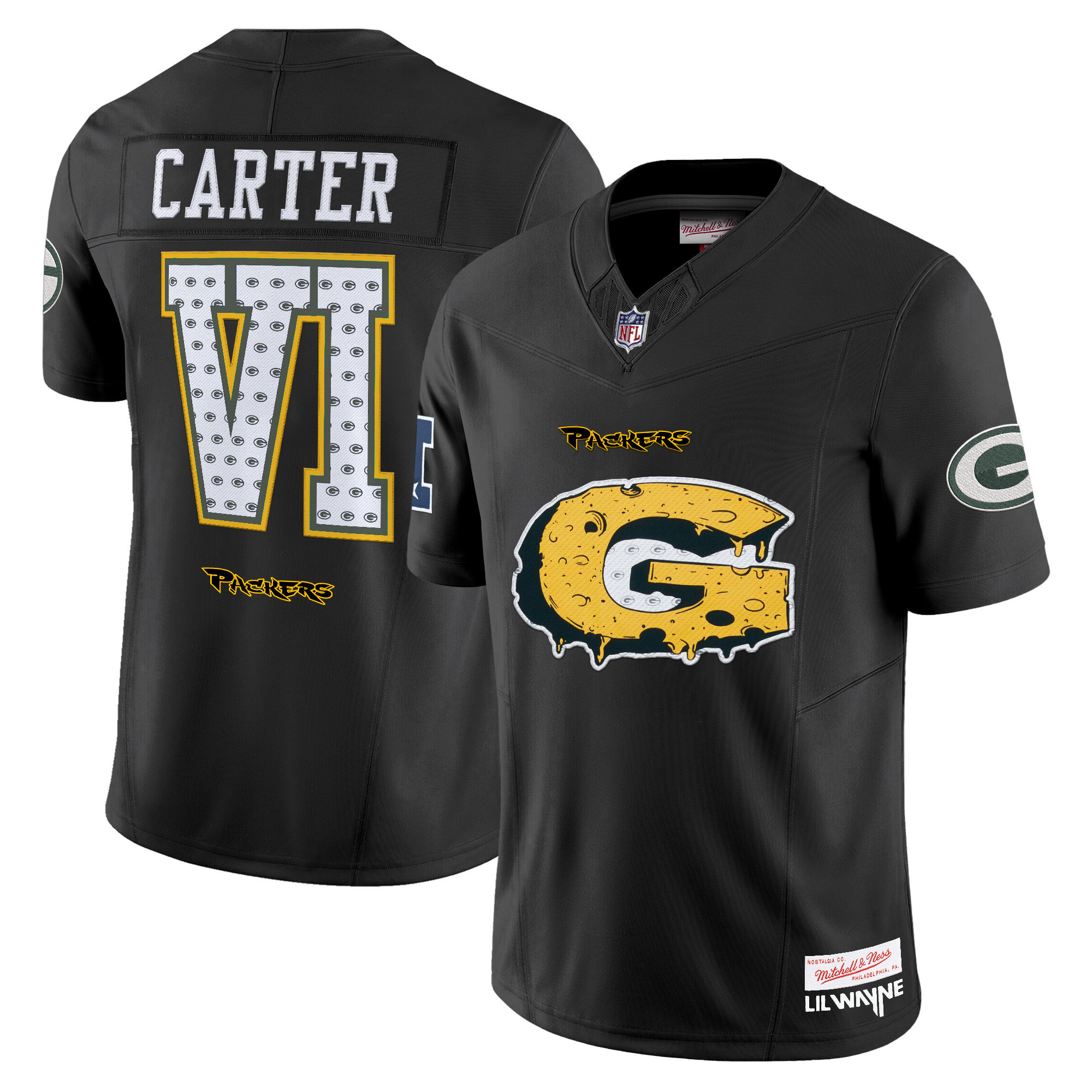 Men's Green Bay Packers Cheesehead x Tha Carter VI Style Vapor Limited Lil Wayne Jersey - All Stitched