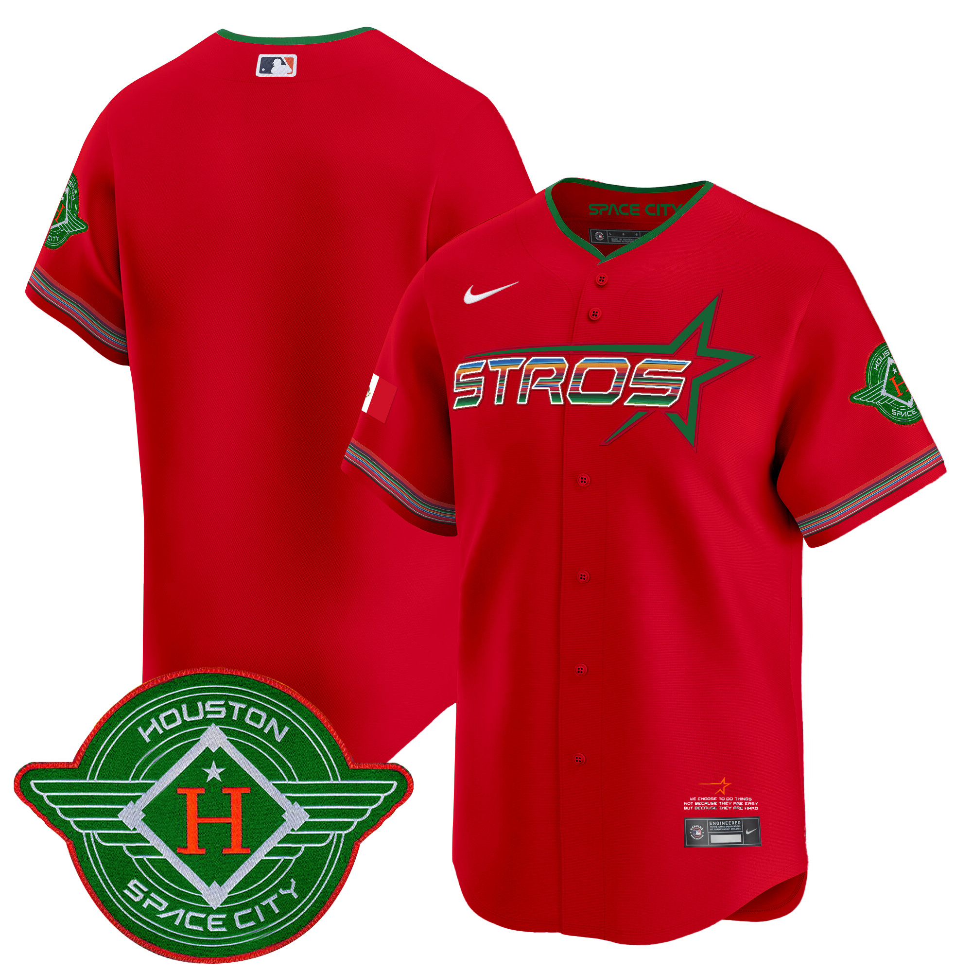 Men's Houston Astros 2025 City Connect Mexico Vapor Premier Limited Red Jersey - All Stitched