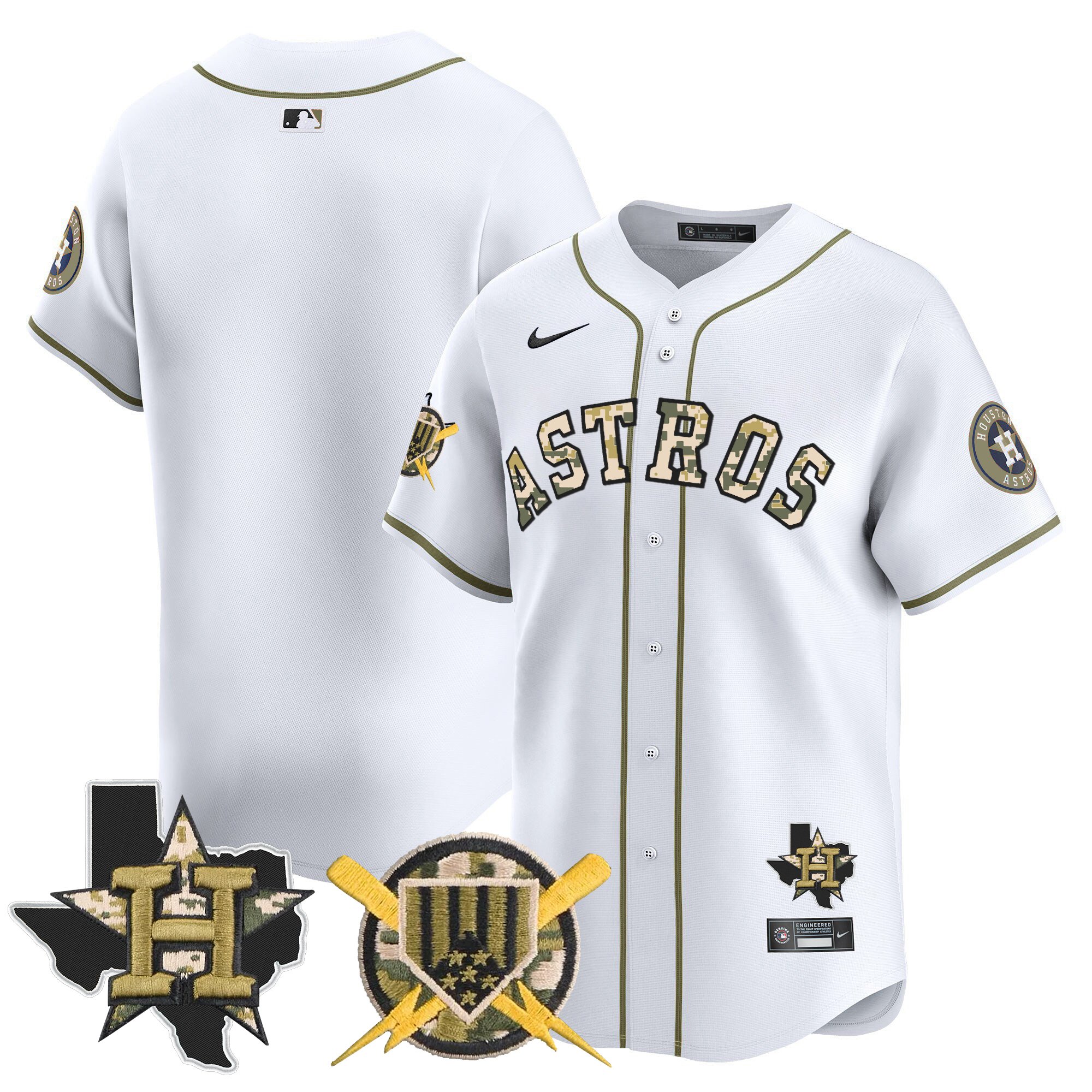 Men's Houston Astros Armed Forces Day Vapor Premier Limited Home Jersey V2 - All Stitched