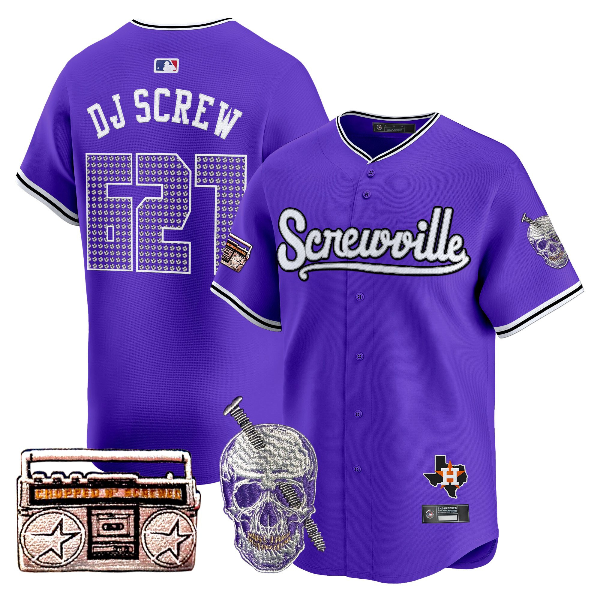 Men's Houston Astros DJ Screw 2025 Vapor Premier Limited 627 Screw Jersey - All Stitched
