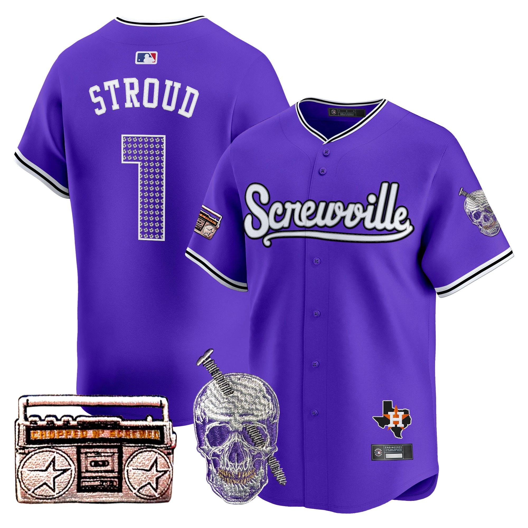 Men's Houston Astros DJ Screw 2025 Vapor Premier Limited CJ Stroud Jersey - All Stitched