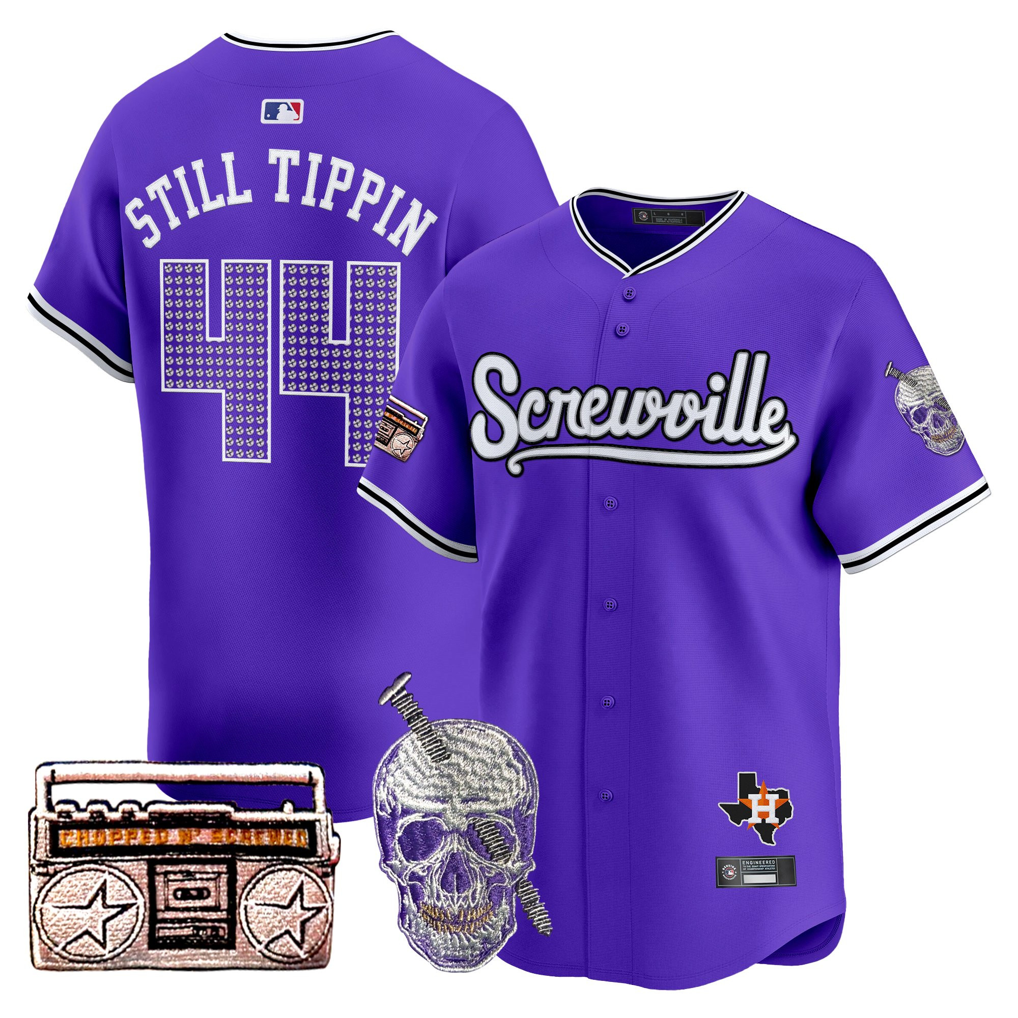 Men's Houston Astros DJ Screw 2025 Vapor Premier Limited Still Tippin Jersey - All Stitched