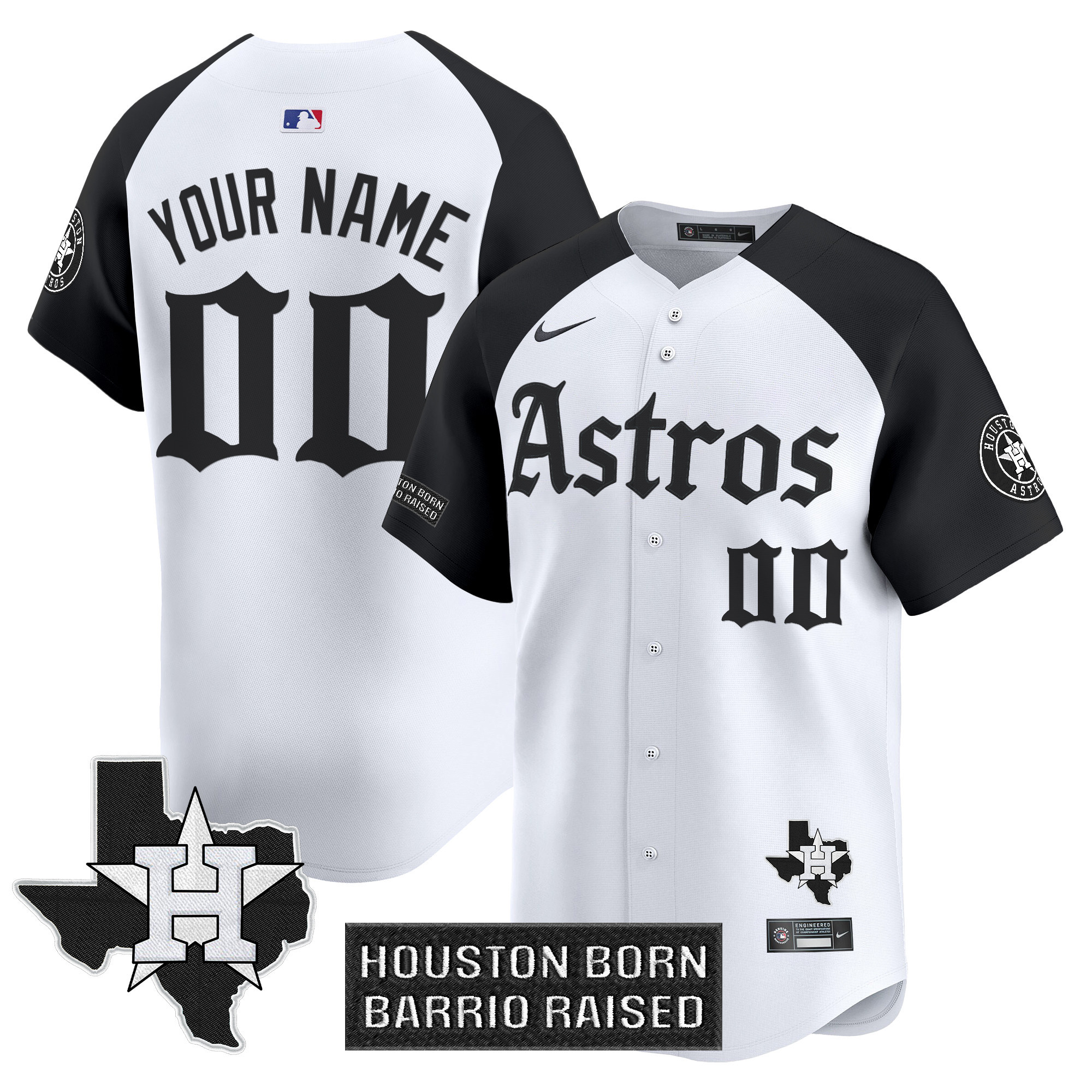 Men's Houston Astros 'Gothic Edition Vapor Premier Limited Custom Alternate Jersey - All Stitched