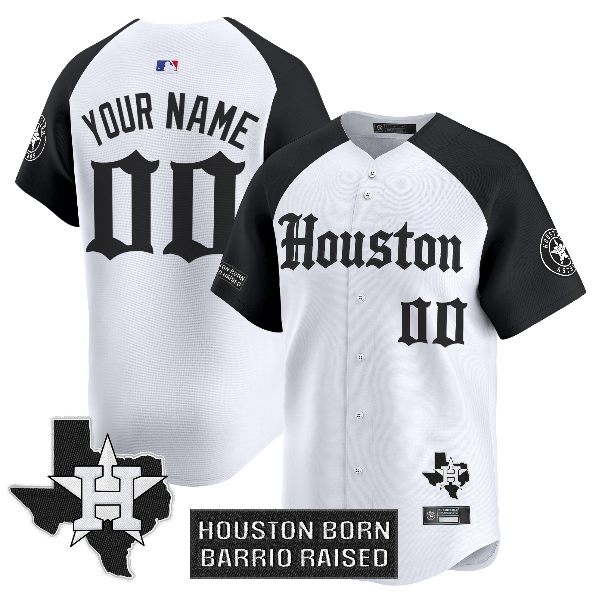 Men's Houston Astros 'Gothic Edition Vapor Premier Limited Custom Alternate Jersey V2 - All Stitched