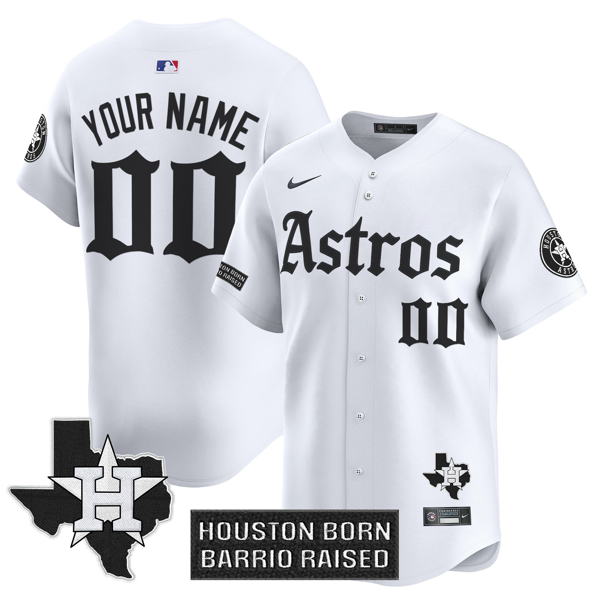 Men's Houston Astros 'Gothic Edition Vapor Premier Limited Custom White Jersey - All Stitched