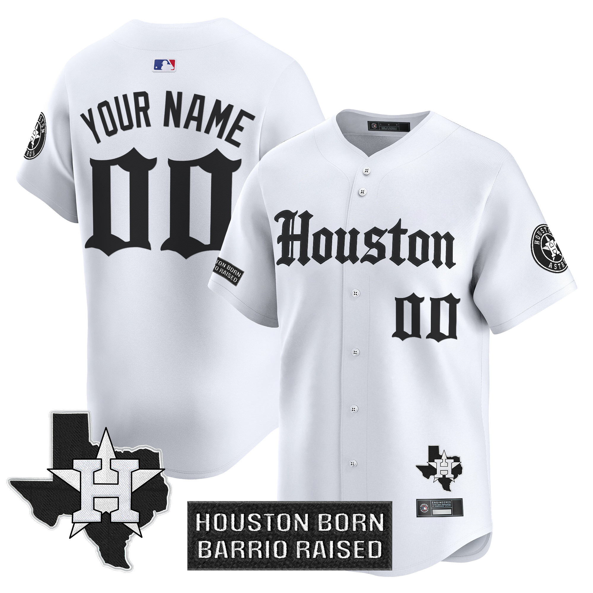 Men's Houston Astros 'Gothic Edition Vapor Premier Limited Custom White Jersey V2 - All Stitched
