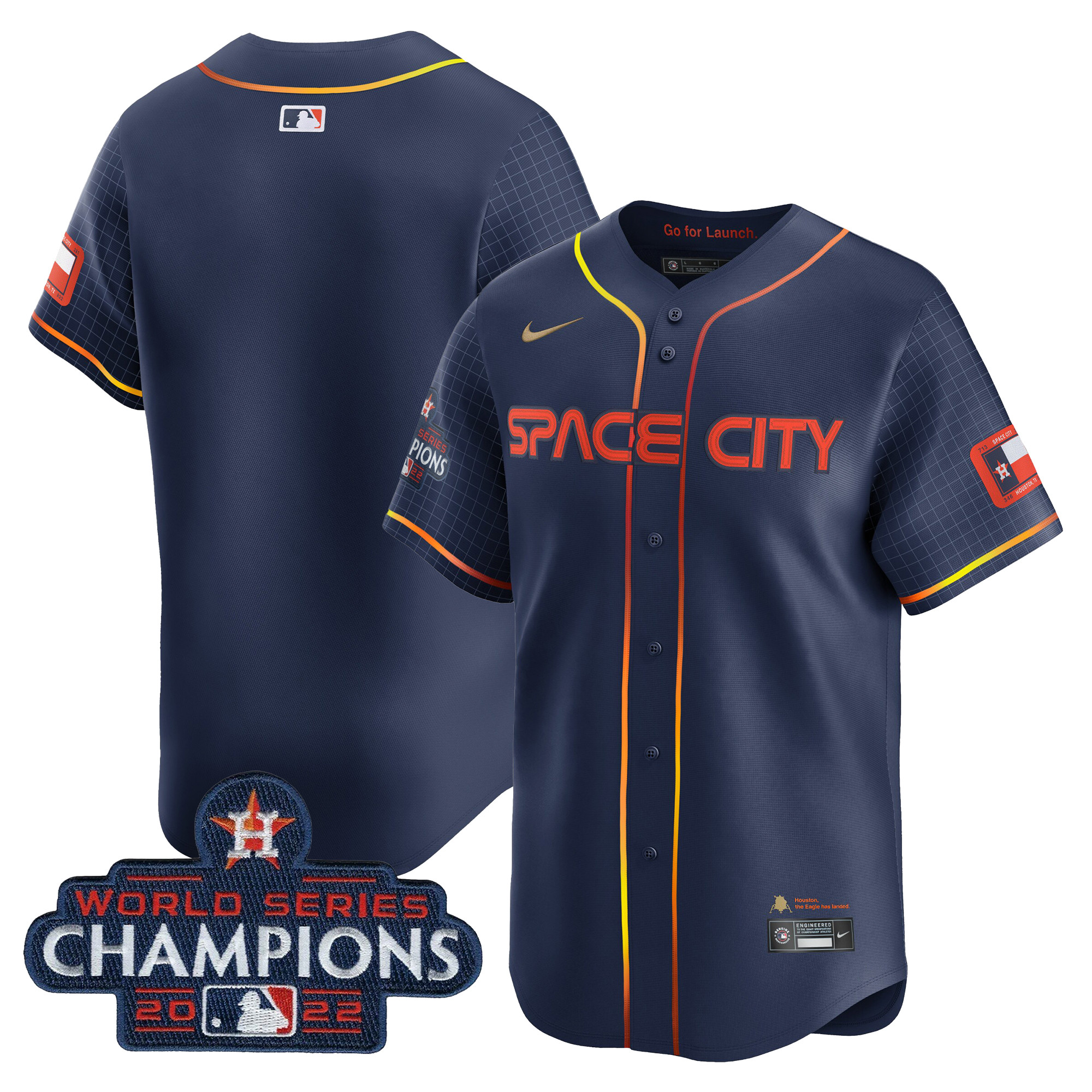 Men's Houston Astros Space City 2022 World Series Champions Vapor Premier Limited Jersey - All Stitched