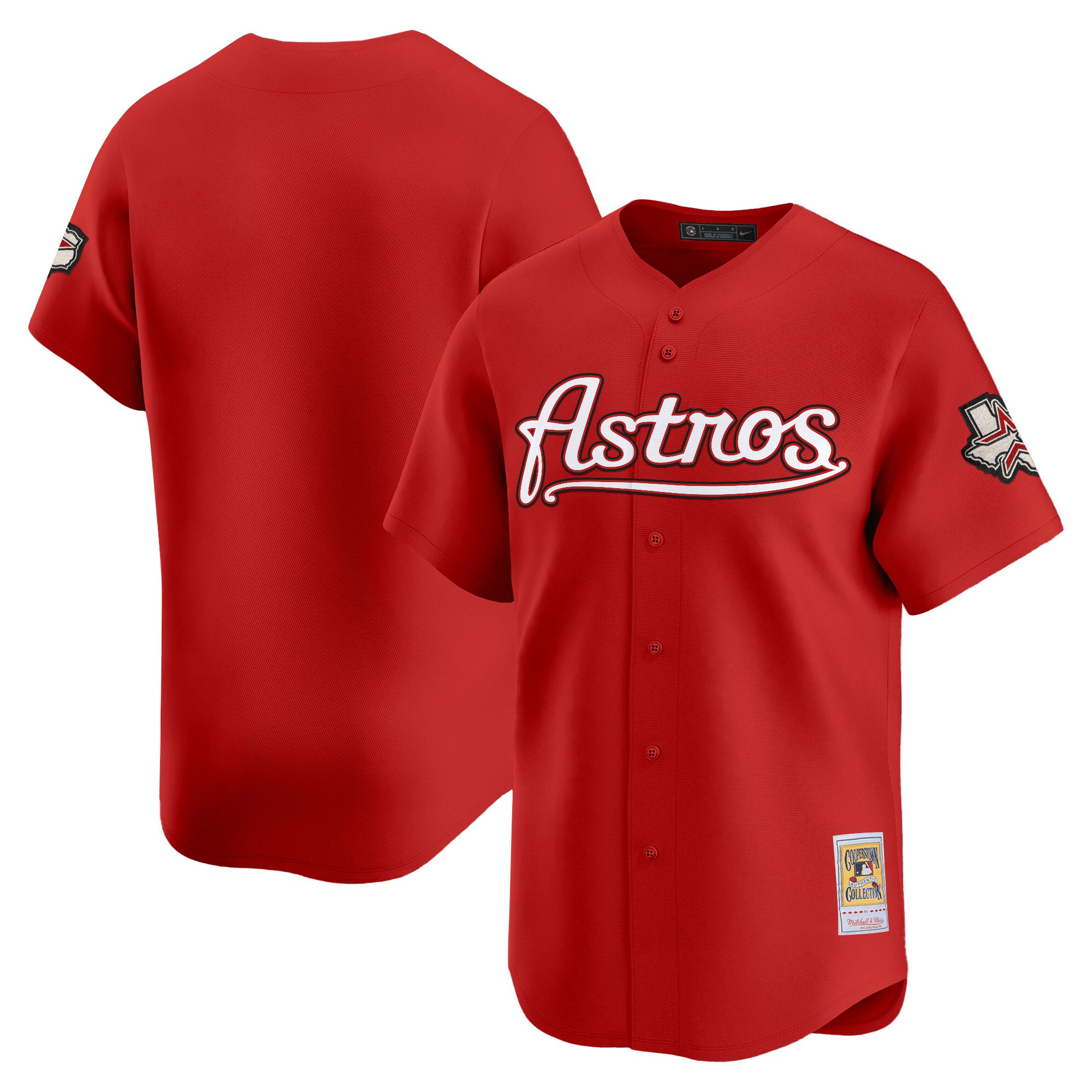 Men's Houston Astros Throwback Vapor Premier Limited Brick Red Jersey - All Stitched