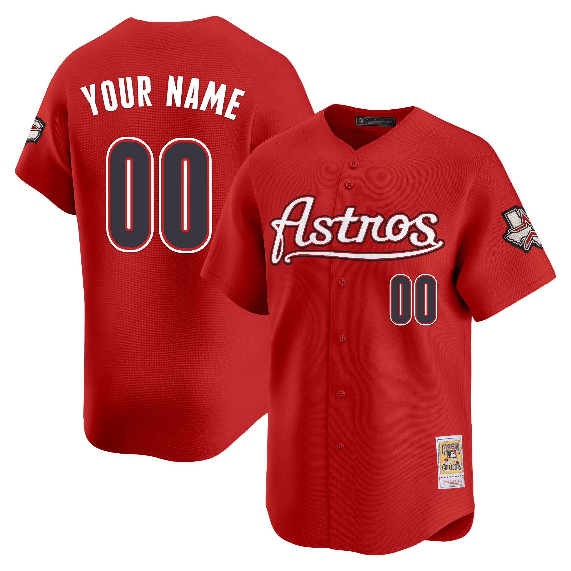 Men's Houston Astros Throwback Vapor Premier Limited Custom Brick Red Jersey - All Stitched