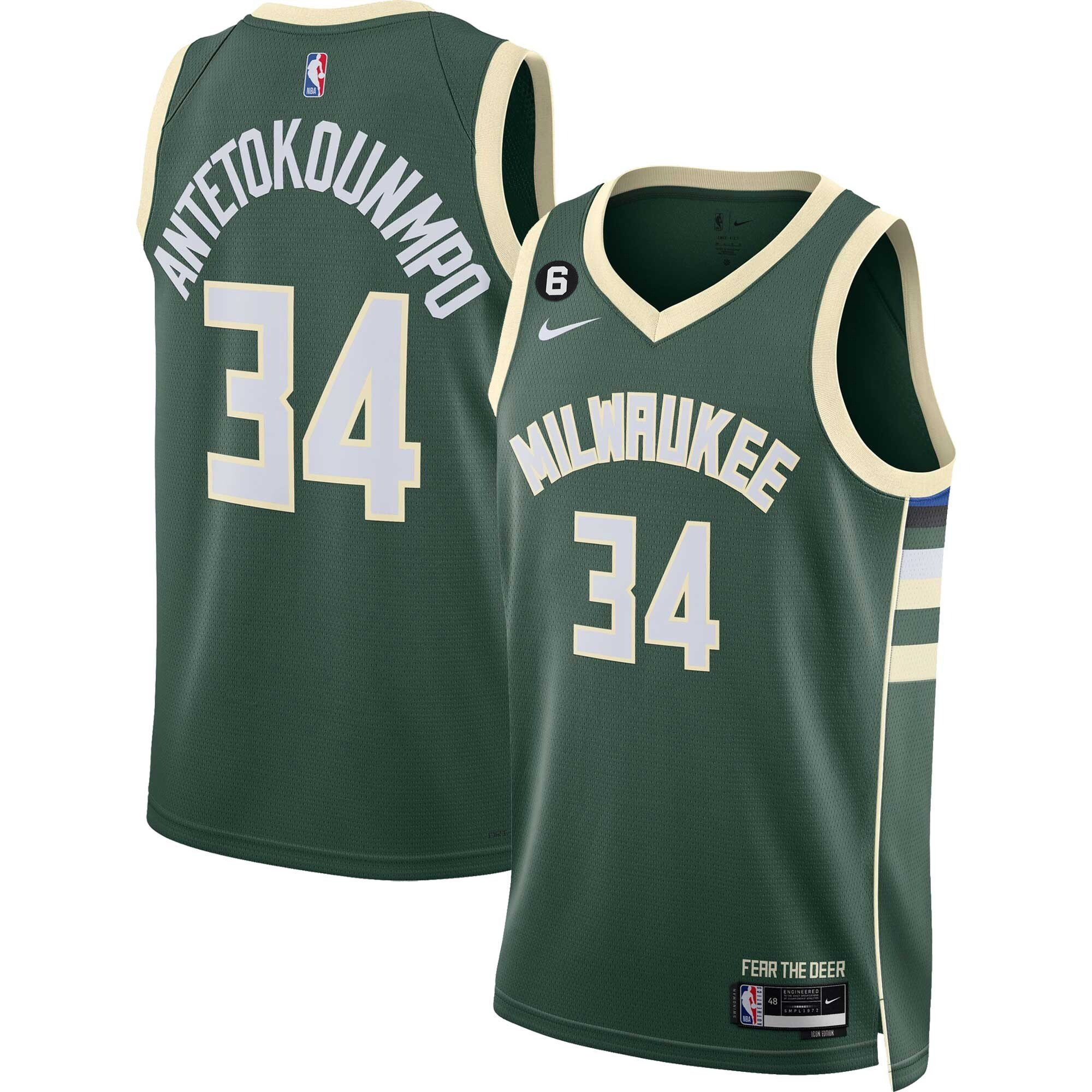 Men's Icon Giannis Antetokounmpo #34 Milwaukee Bucks Collection Jersey - All Stitched