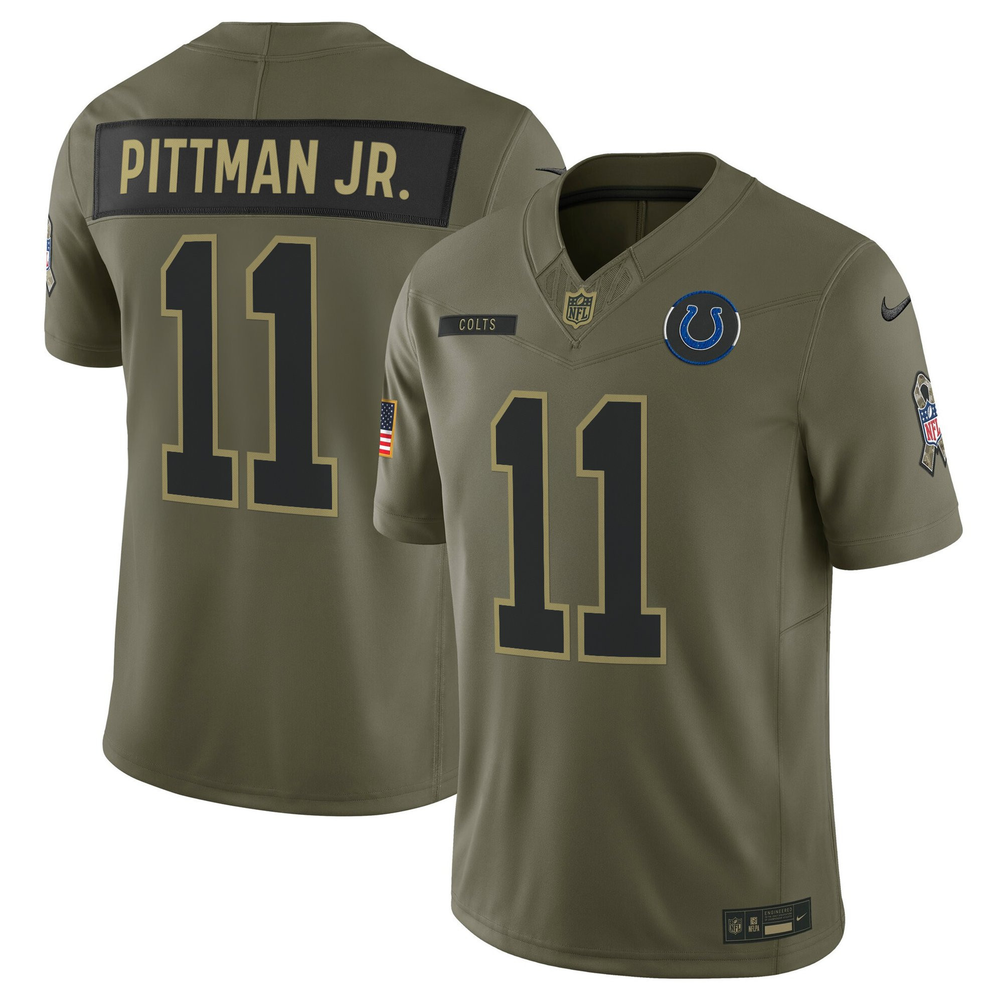 Men's Indianapolis Colts 2025 Salute to Service Vapor Limited Michael Pittman Jr. Jersey - All Stitched