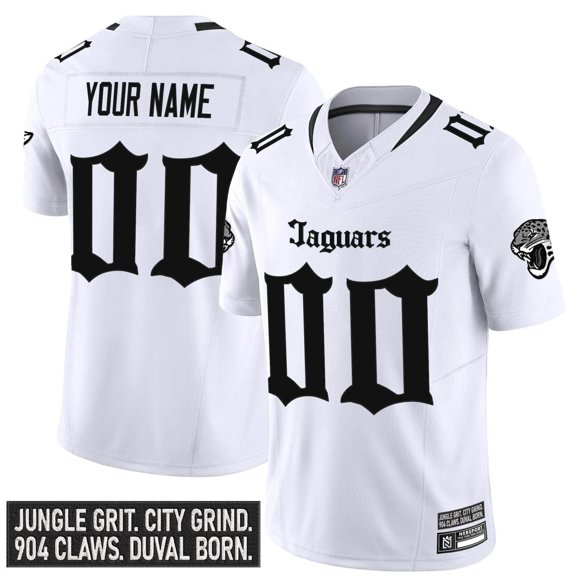 Men's Jacksonville Jaguars Gothic Duvall Shadows Edition Vapor Custom White Jersey - All Stitched