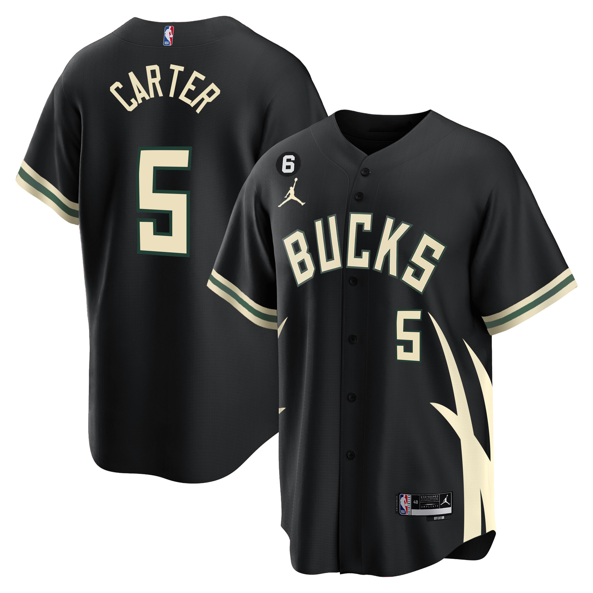 Men's Jevon Carter Milwaukee Bucks Baseball Jersey - All Stitched