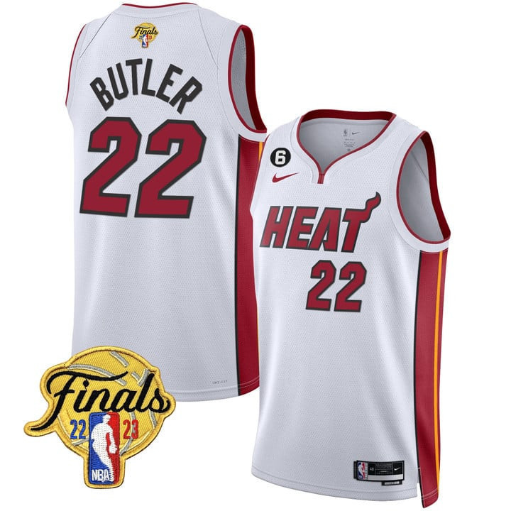 Men's Jimmy Butler Miami Heat NBA Finals Patch White Jersey ÃƒÂ¢Ã¢â€šÂ¬Ã¢â‚¬Å“ All Stitched