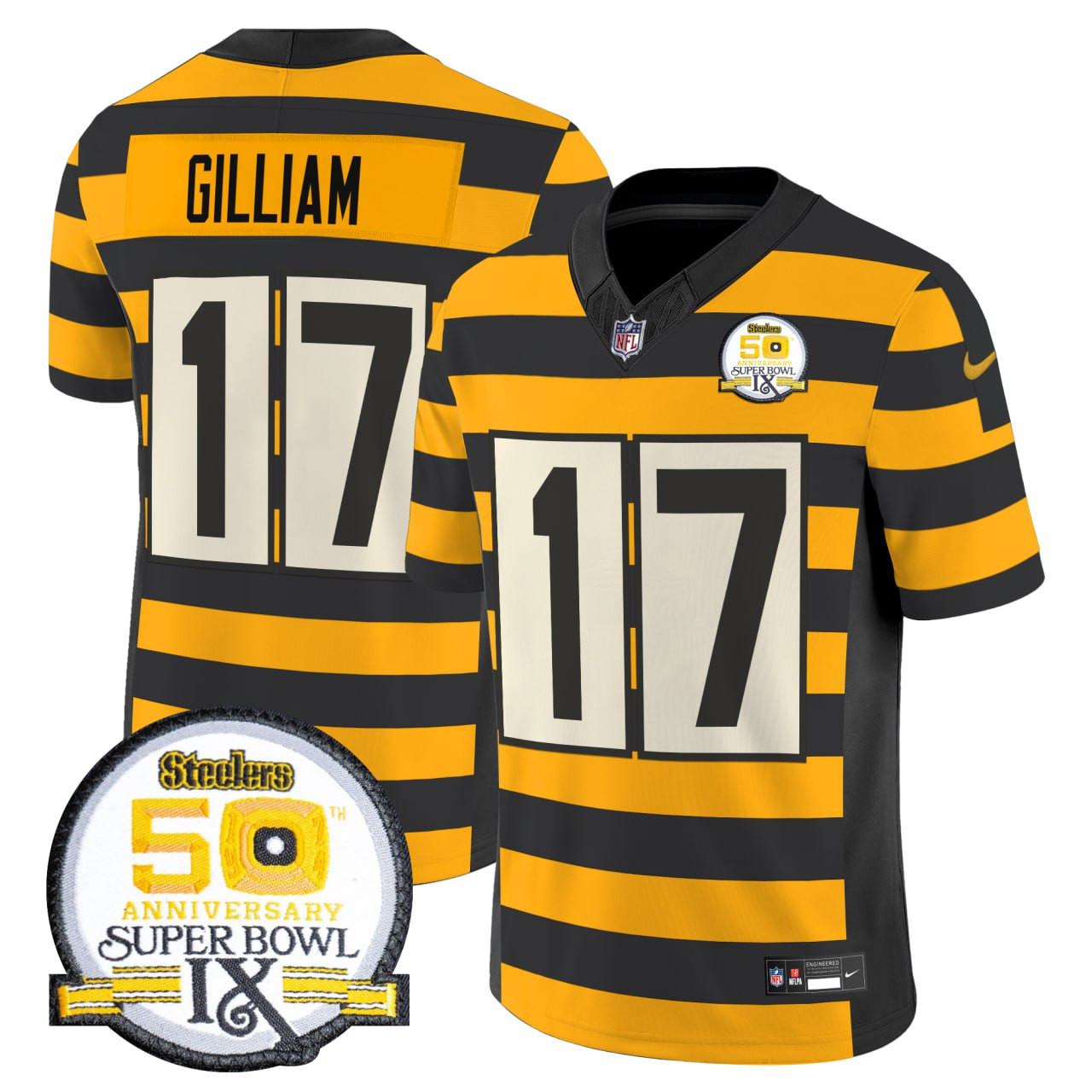 Men's Joe Gilliam Joe Gilliam Pittsburgh Steelers Throwback Bumblebee Jersey - All Stitched