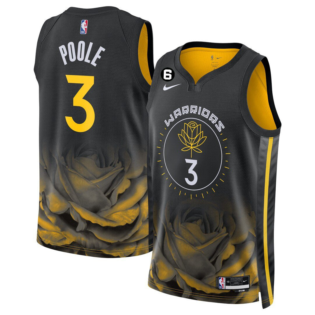 Men's Jordan Poole Golden State Warriors 2022/23 Players Jersey - City Edition - All Stitched