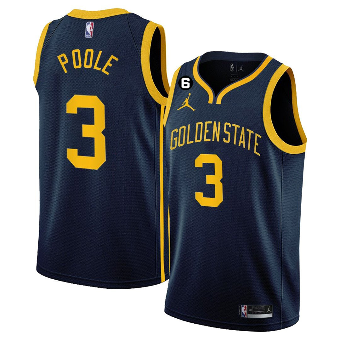 Men's Jordan Poole Golden State Warriors 2022/23 Players Jersey - Statement Edition - All Stitched