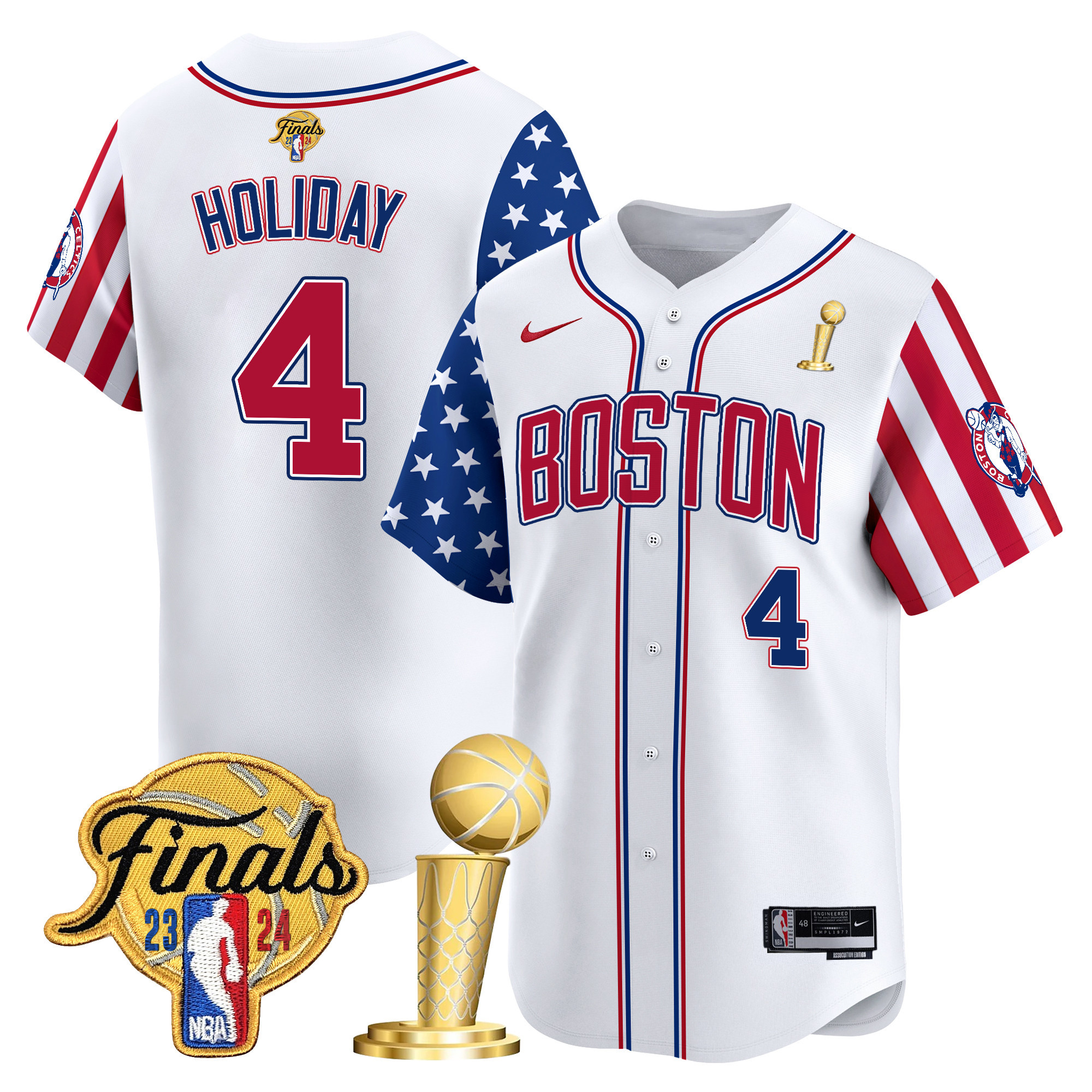 Men's Jrue Holiday Boston Celtics 2024 Independence Day Vapor Premier Limited Jersey V2 - All Stitched
