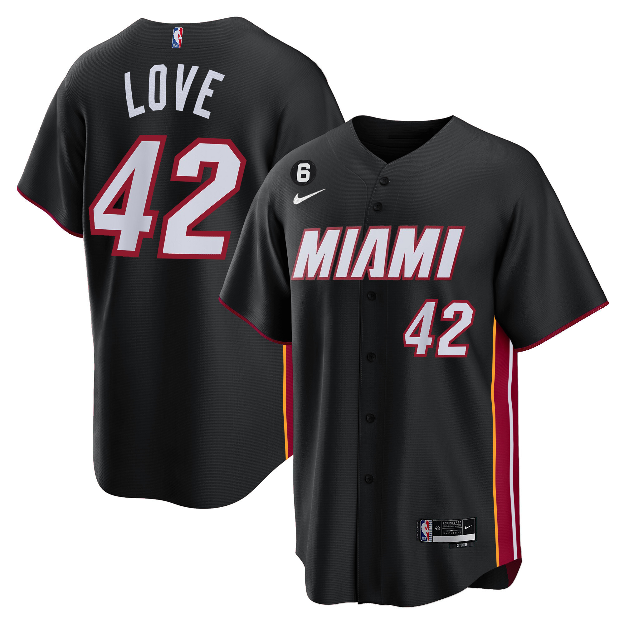 Men's Kevin Love Miami Heat Baseball Jersey - All Stitched