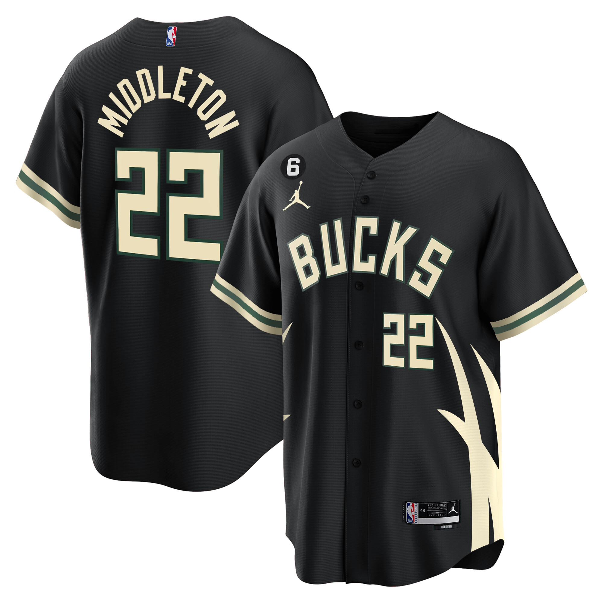 Men's Khris Middleton Milwaukee Bucks Baseball Jersey - All Stitched
