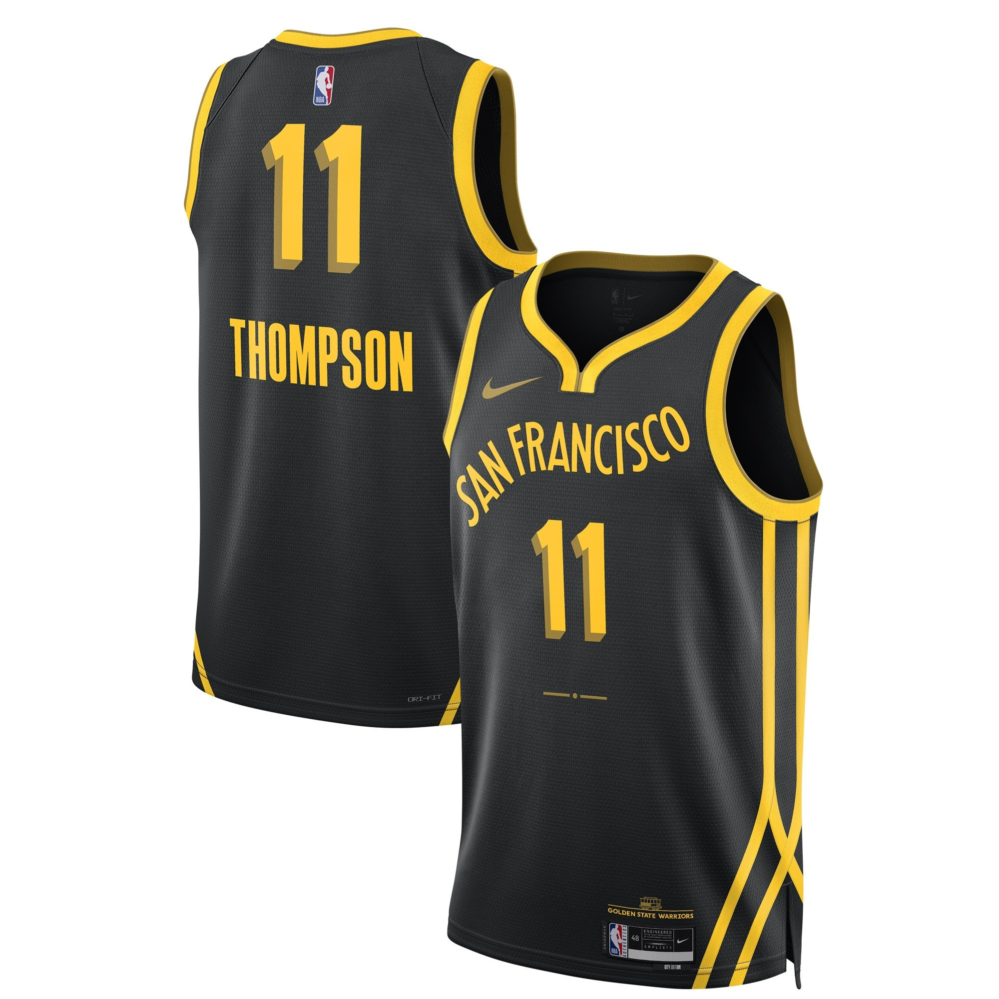 Men's Klay Thompson Golden State Warriors 2023/24 Swingman City Edition Black Jersey - All Stitched