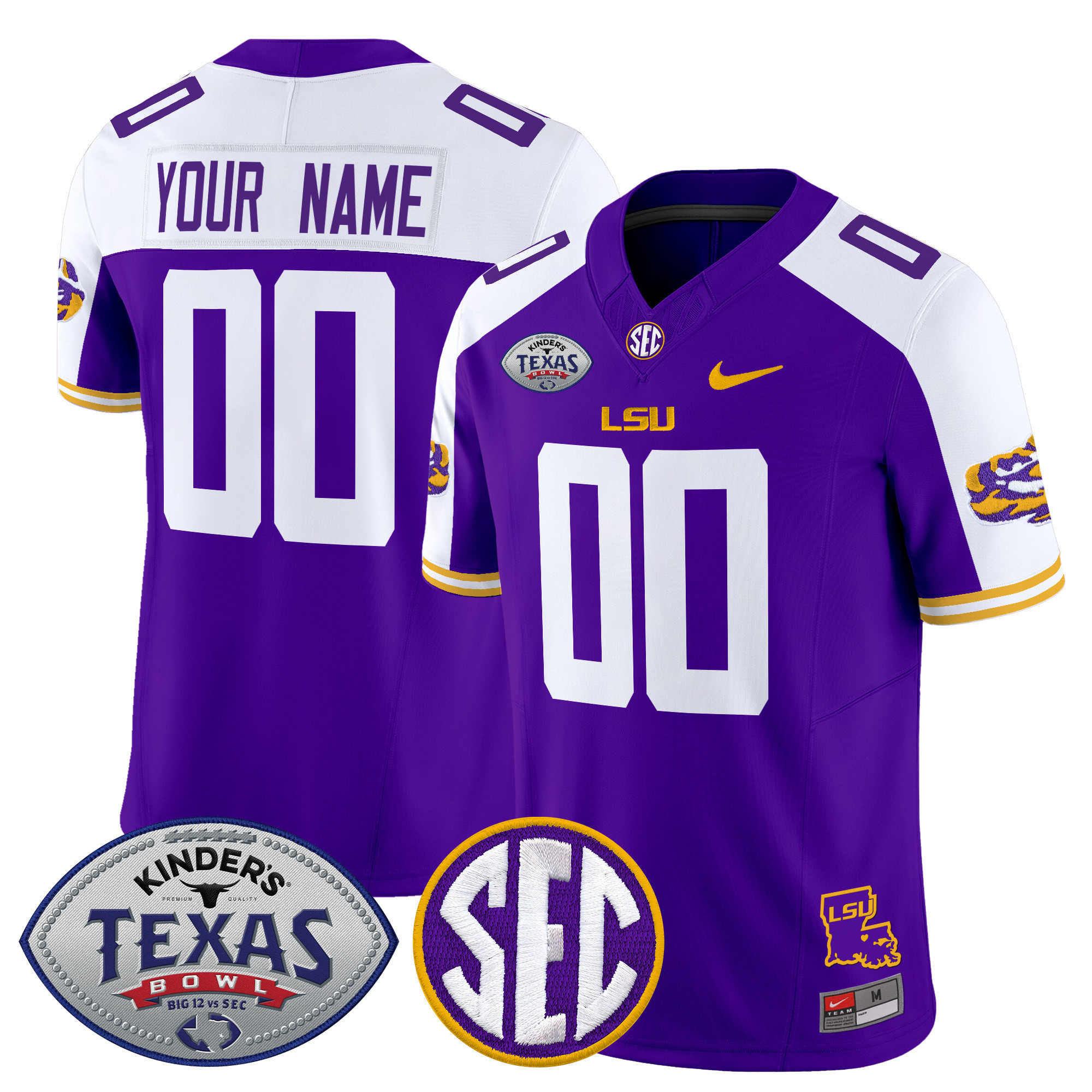 Men's LSU Tigers 2025 Texas Bowl Vapor Limited Custom Purple Alternate Jersey - All Stitched