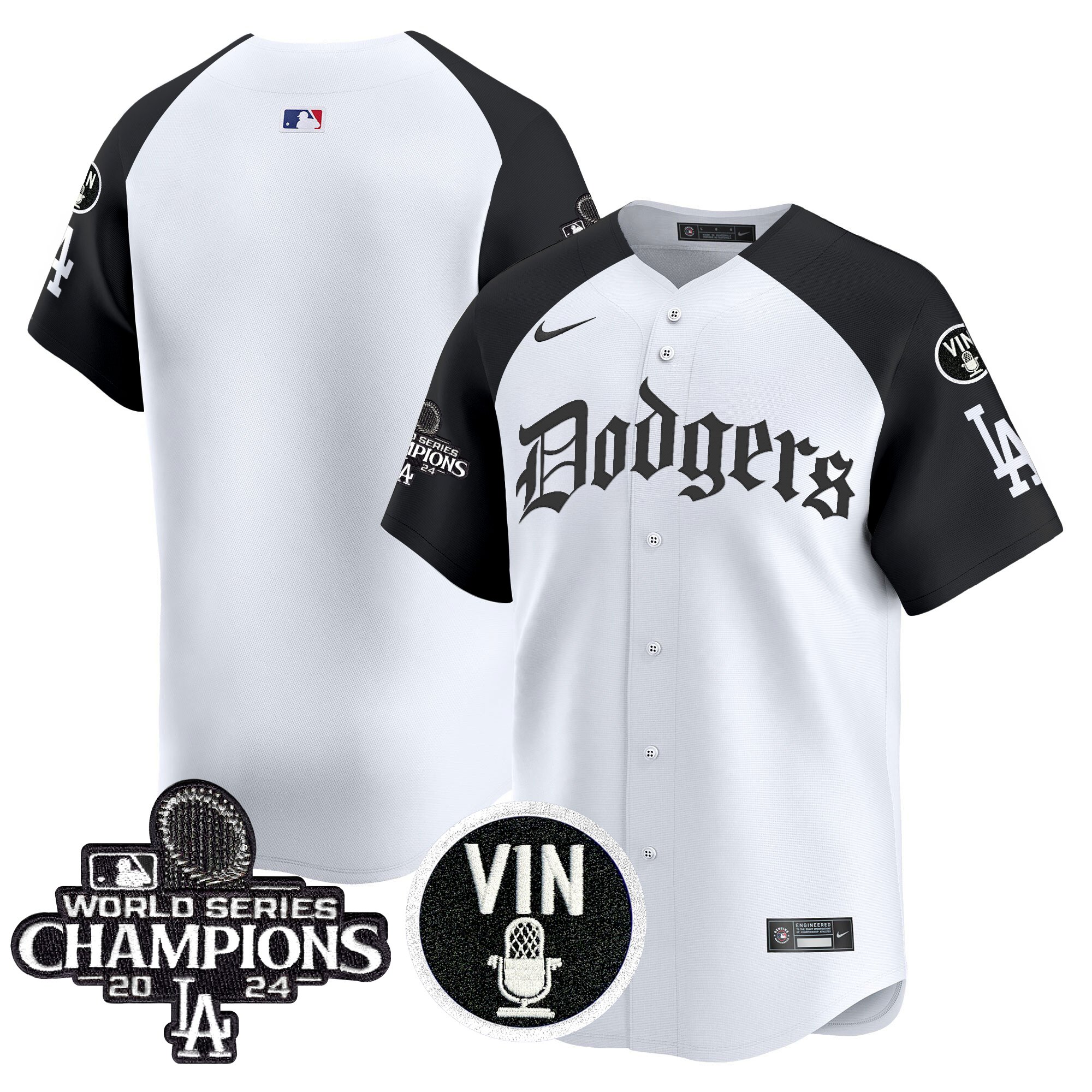 Men's Los Angeles Dodgers 2025 LA Gothic Style Vapor Premier Limited Alternate Jersey V2 - All Stitched