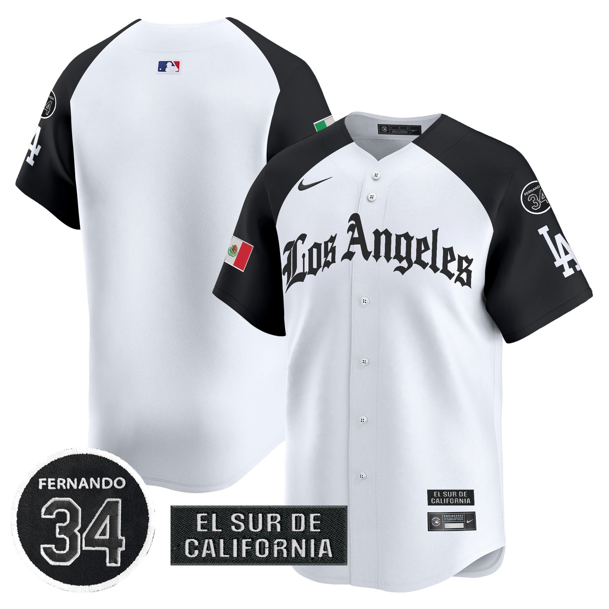 Men's Los Angeles Dodgers Mexico 2025 LA Gothic Style Vapor Premier Limited Alternate Jersey - All Stitched