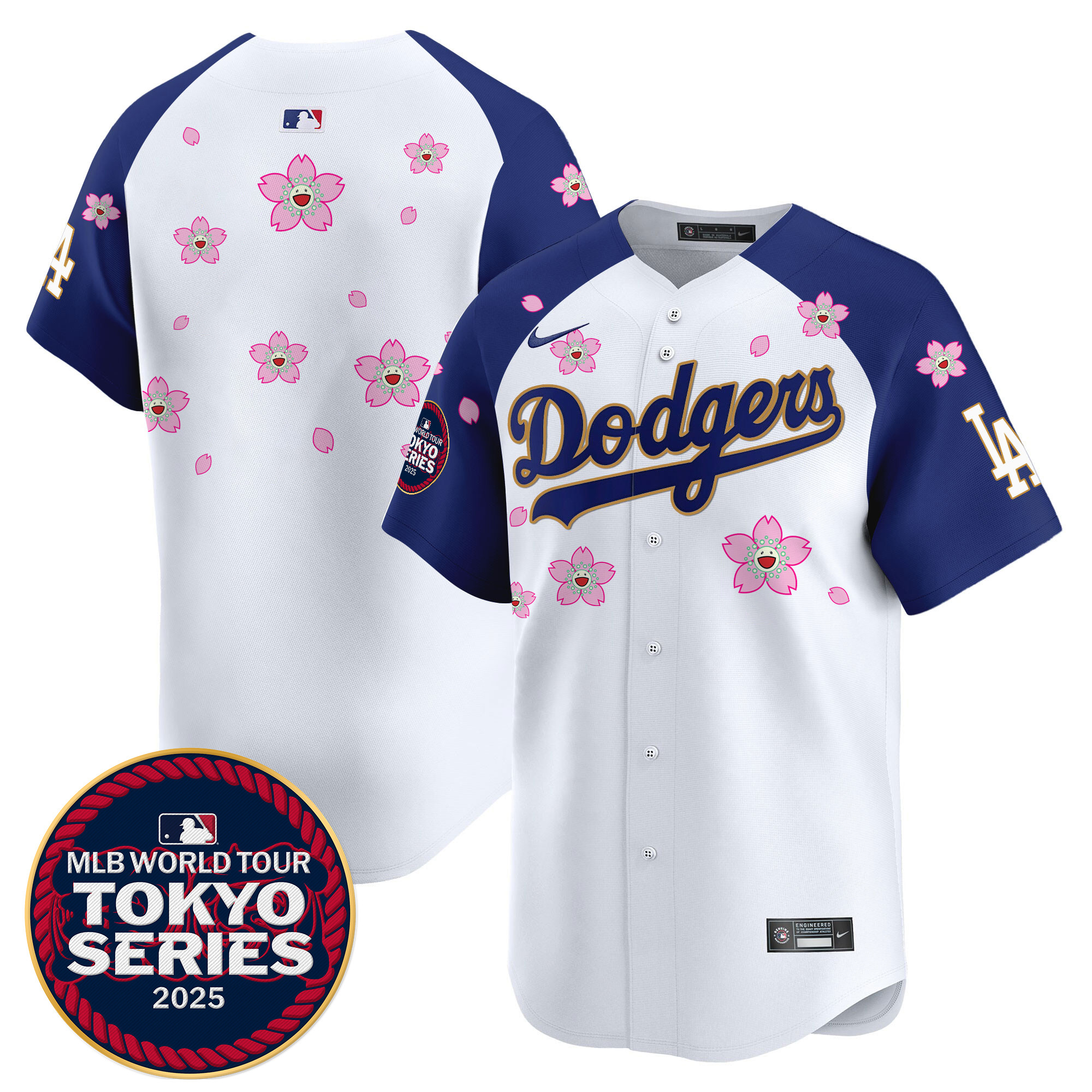 Men's Los Angeles Dodgers Tokyo Series 2025 Gold Trim Vapor Premier Limited Alternate Jersey - Stitched