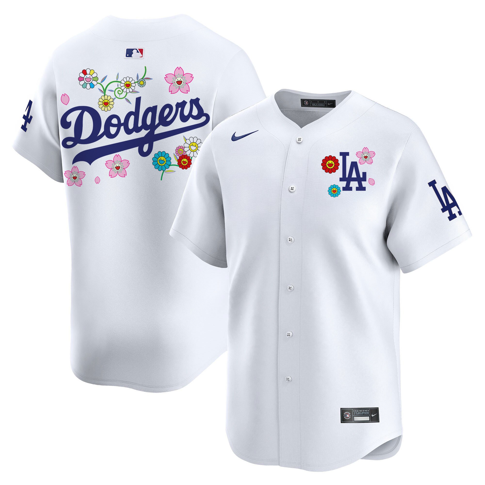 Men's Los Angeles Dodgers x Takashi Murakami 2025 Vapor Premier Limited White Jersey - Stitched