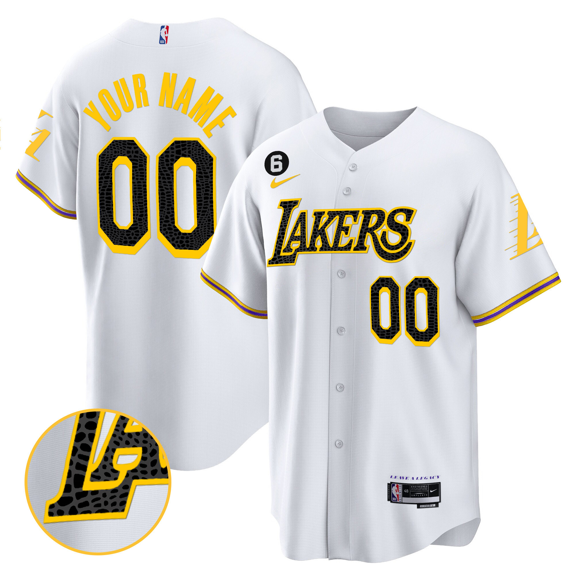 Men's Los Angeles Lakers Cool Base Mamba Custom White Jersey - All Stitched