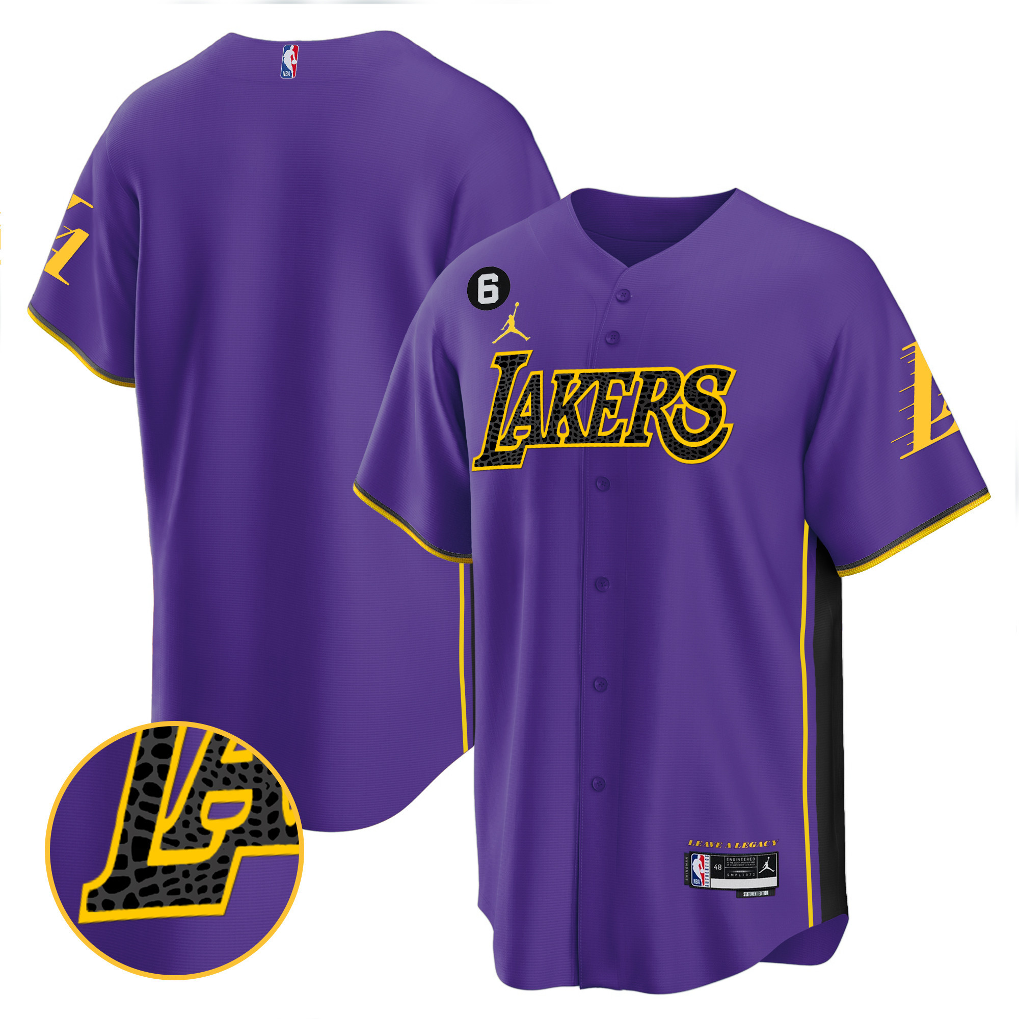 Men's Los Angeles Lakers Cool Base Mamba Purple Jersey - All Stitched