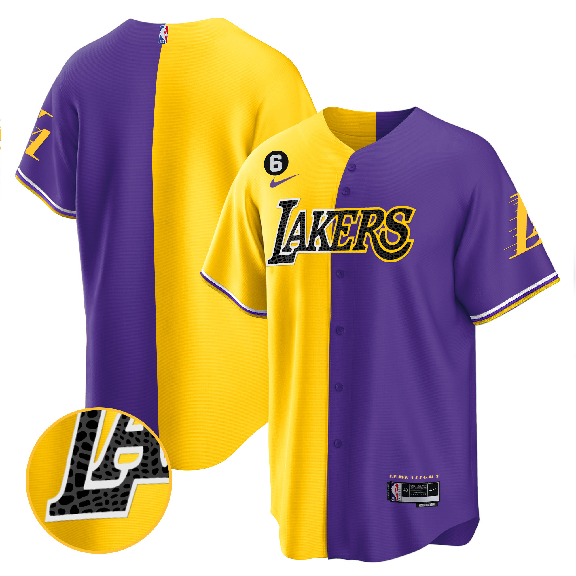 Men's Los Angeles Lakers Cool Base Mamba Split Jersey - All Stitched
